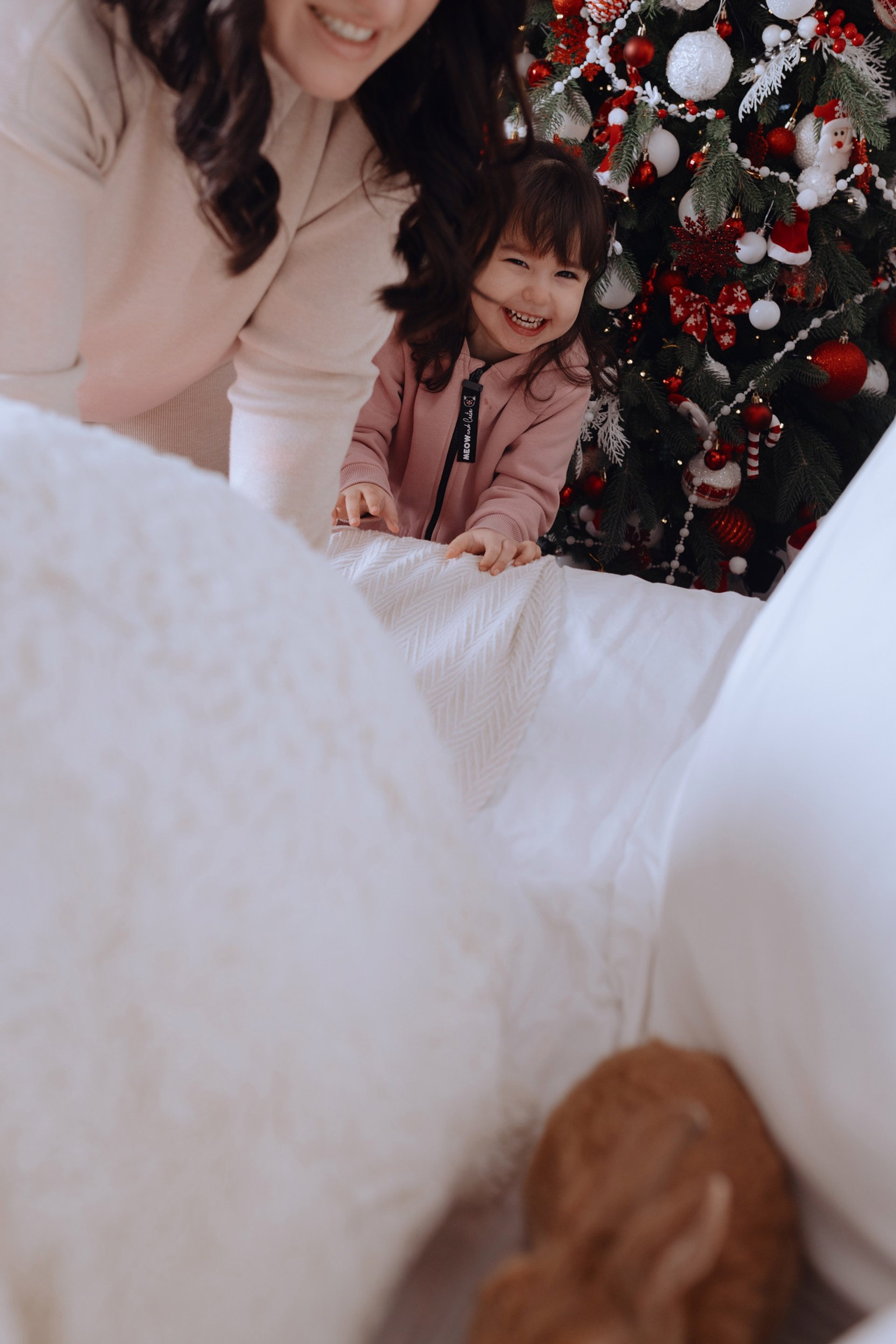 семейная фотосессия с детьми в интерьерном свете