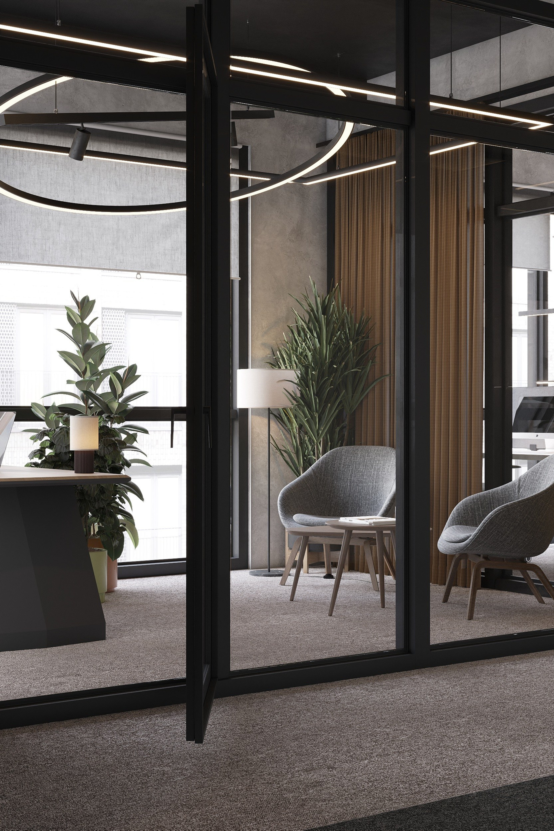 Офис 234 м². Ксения. 3D‑визуализатор