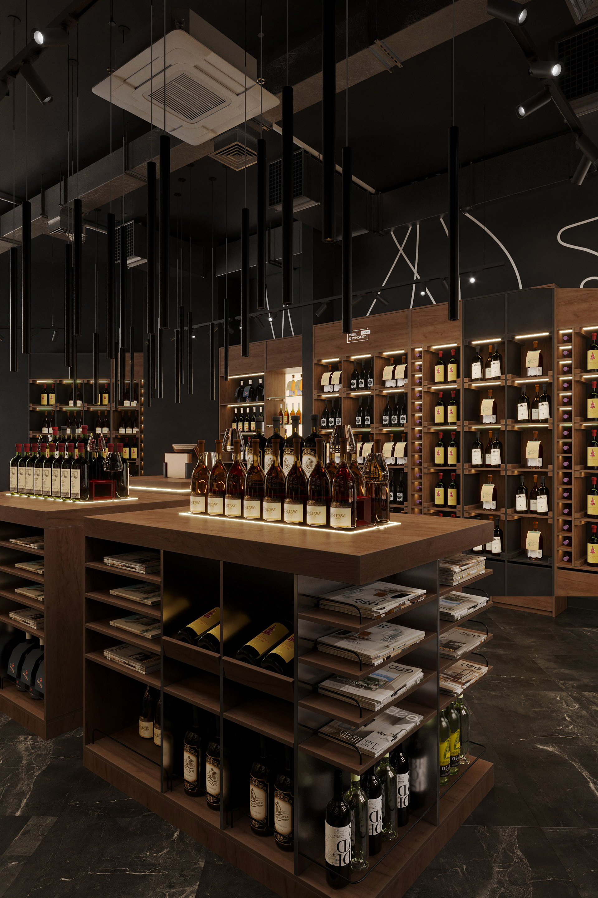 Дизайн интерьера бутика вина, г. Москва, 52 м². Ксения. 3D‑визуализатор