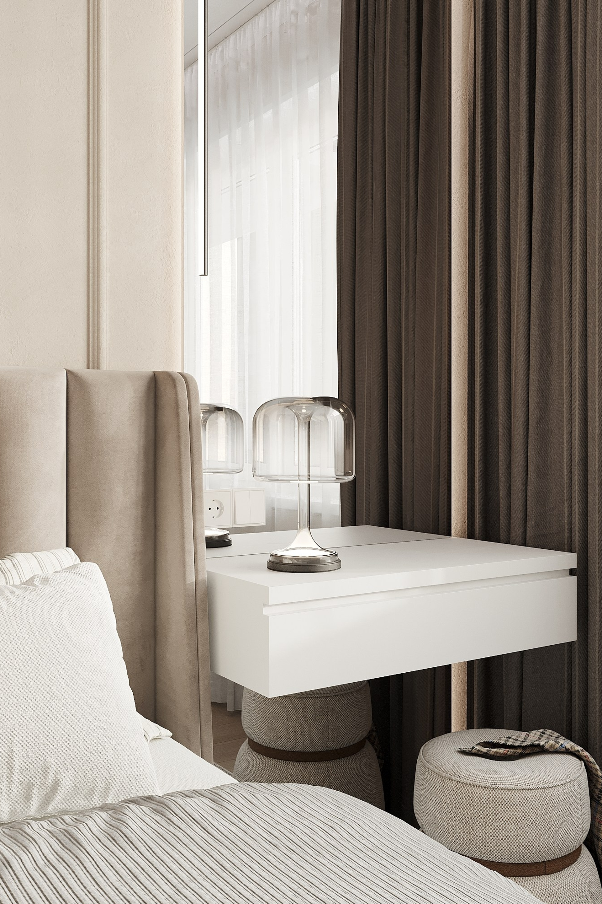 Спальня ЖК «Авиатор», дизайнер Анастасия Полянская