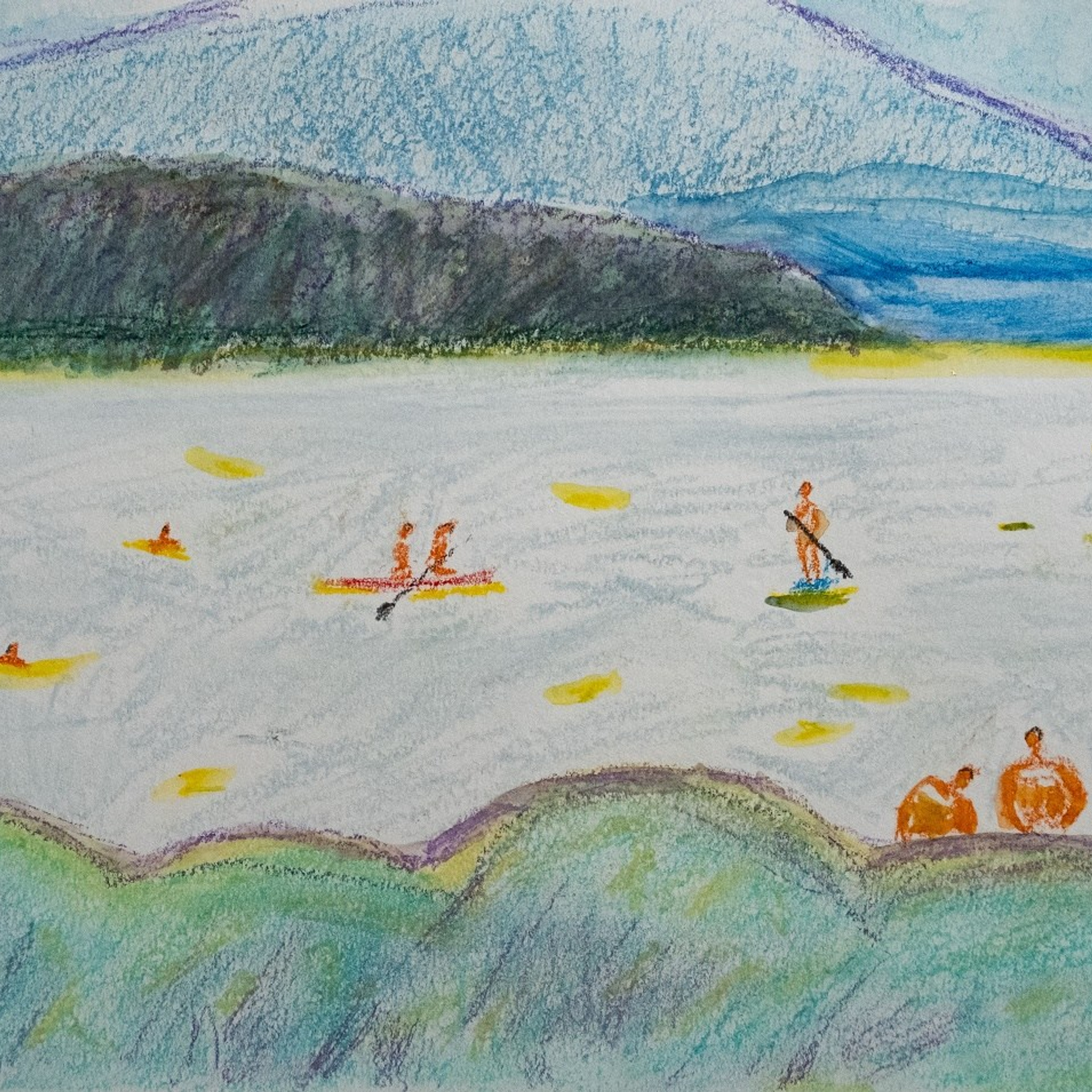 Жара на Изменичивом. Бумага, карандаши, 21х29,7, 2025. 1500 рублей