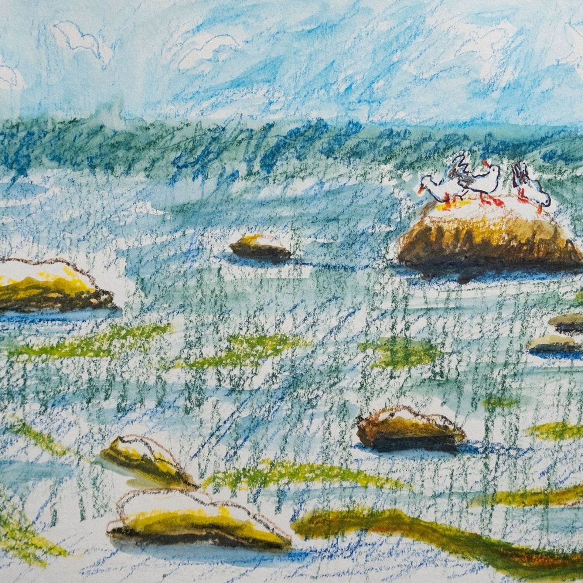 Чайки в Стародубском. Художник, фотограф с Сахалина Ирина Тен