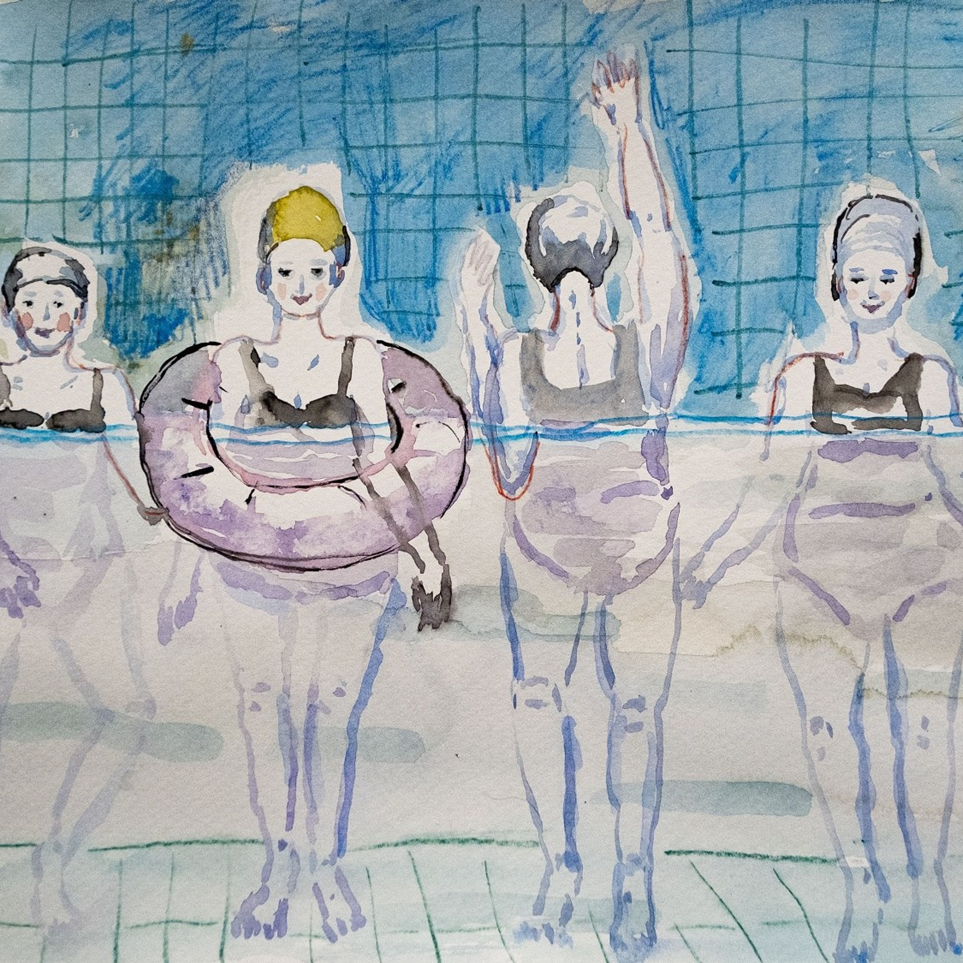 Подружки-веселушки. Бумага, акварель, 29,7х42, 2025.