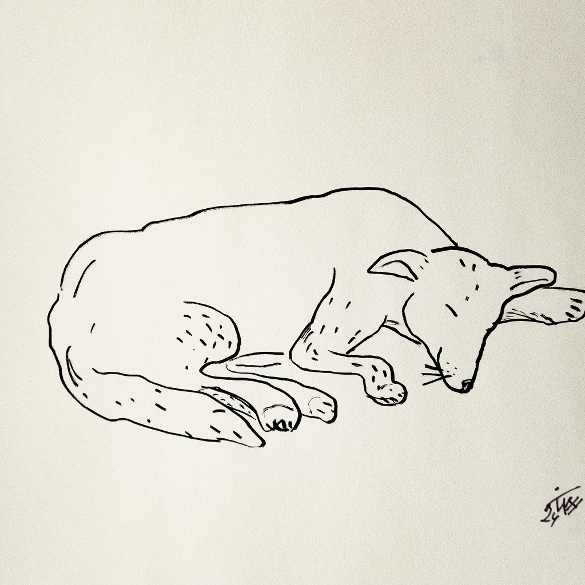 Морская 1. Бумага, маркер, 21х29.7, 2024