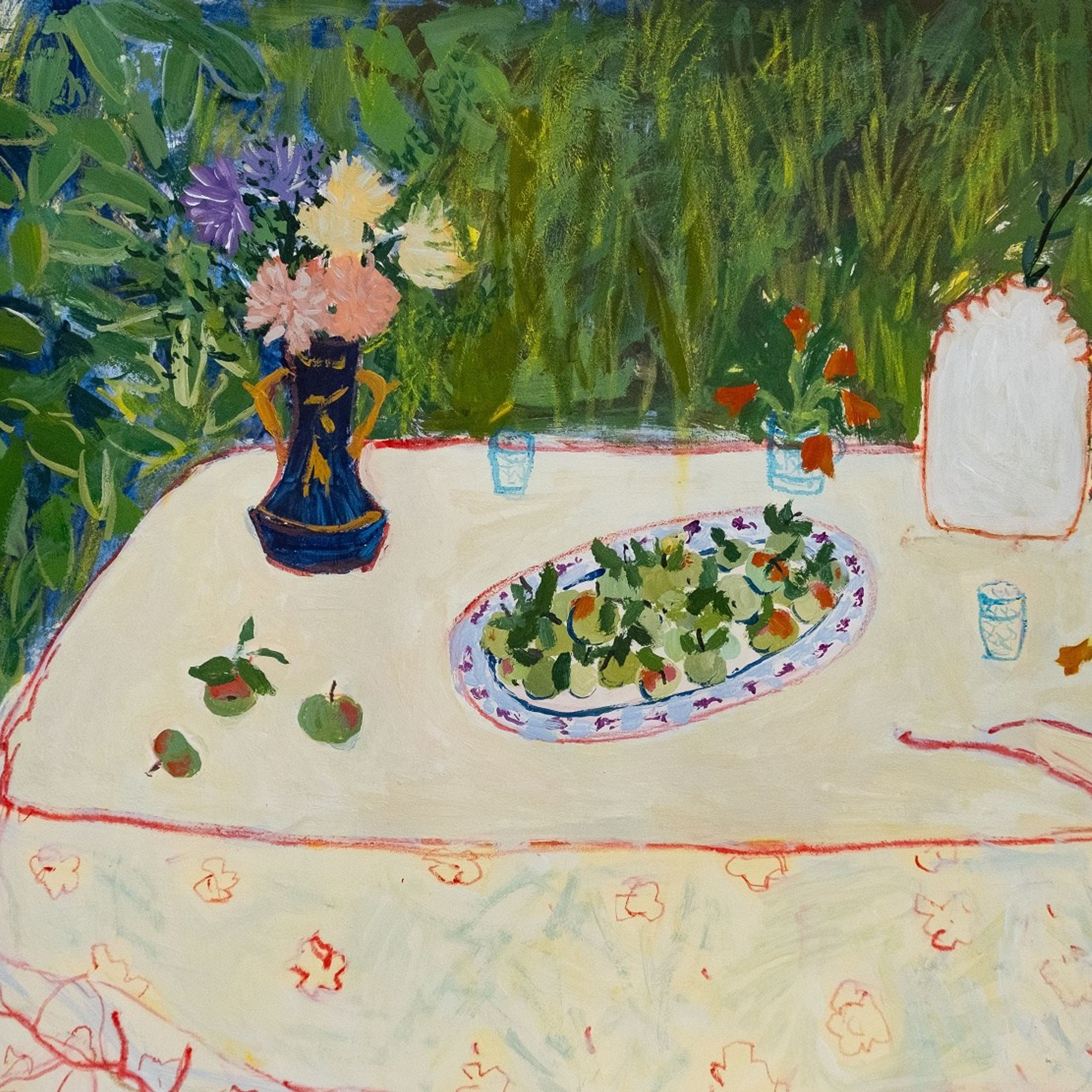 Яблочный день. Бумага, темпера, карандаши, 29,7х42, 2025.