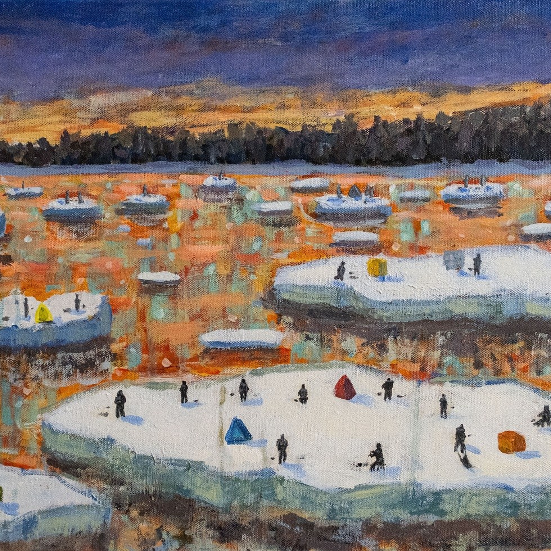 Весенняя рыбалка по-сахалински. Холст, акрил, 40х60, 2024. Цена по запросу.