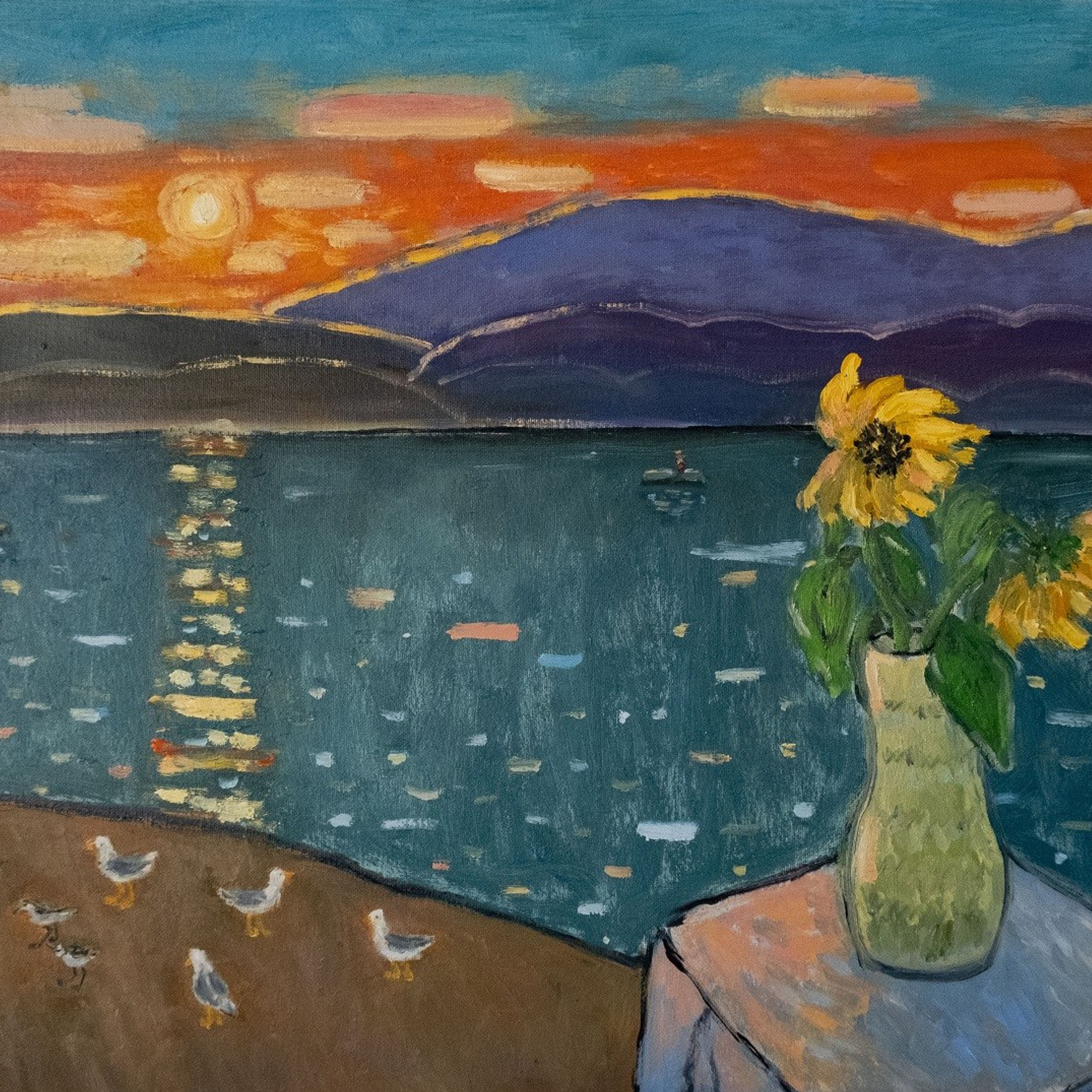 Закат в Охотском. Холст, масло, 50х70, 2024. Цена по запросу.