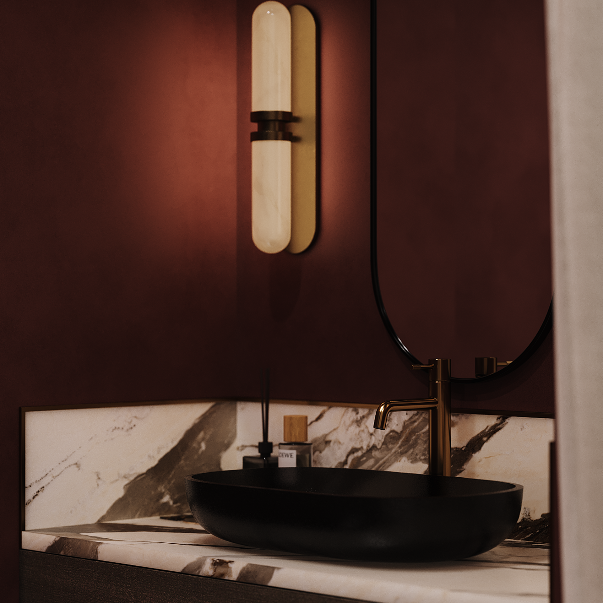 Burgundy bathroom. 3D-визуализатор интерьеров Анастасия Соколова