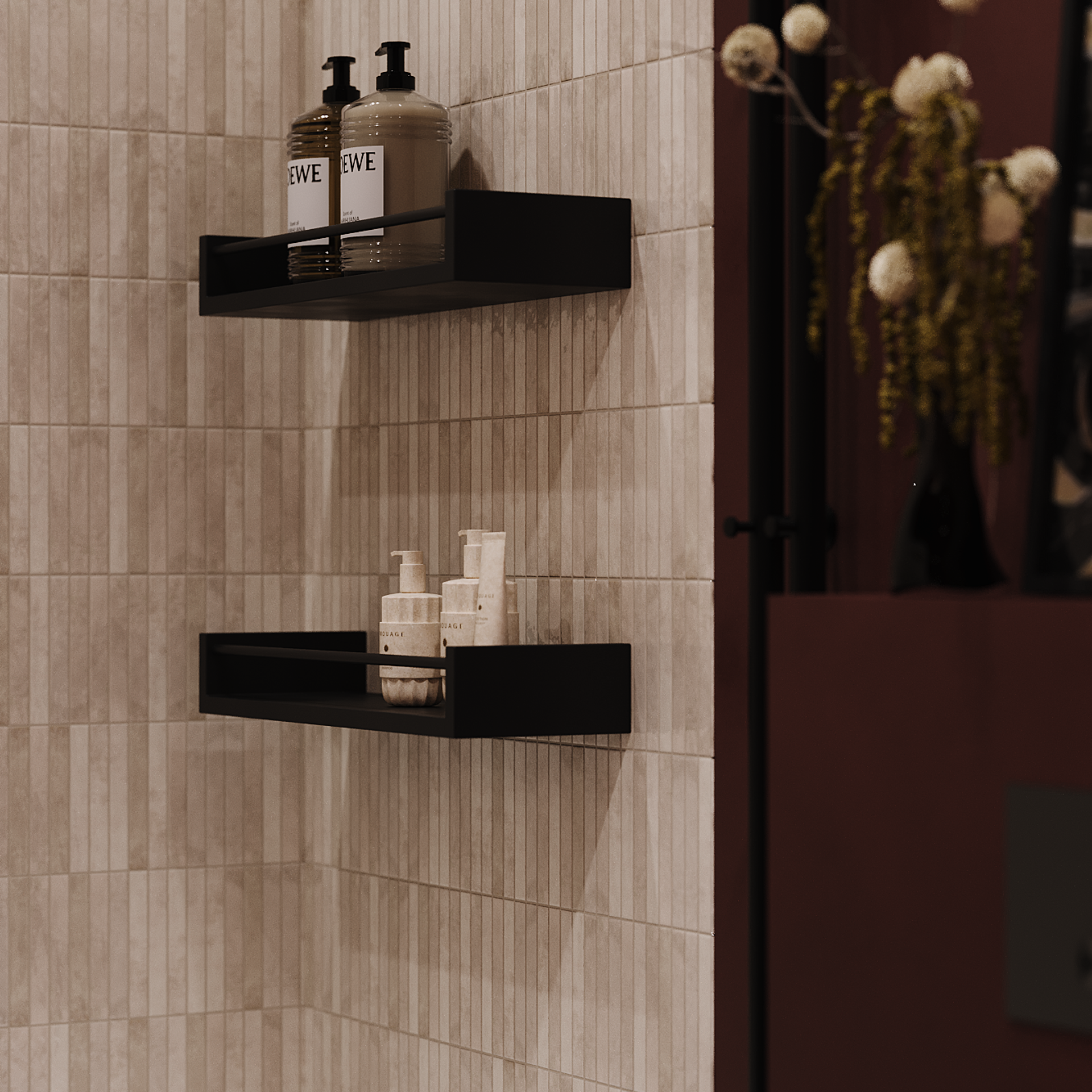 Burgundy bathroom