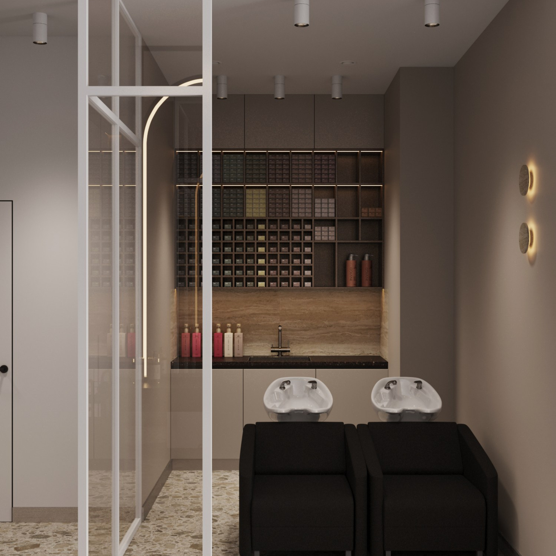 Салон красоты 125 м² // строительство. Дизайнер интерьера | kolchanova.dsgn