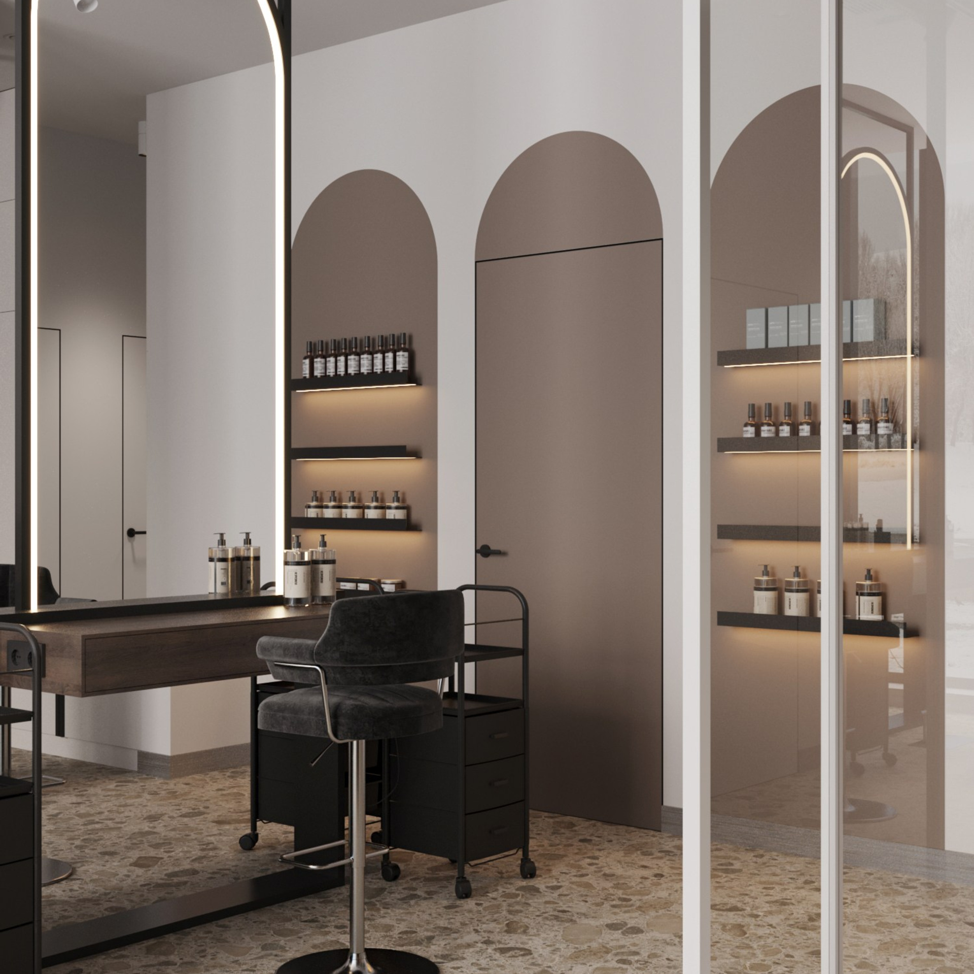 Салон красоты 125 м² // строительство. Дизайнер интерьера | kolchanova.dsgn