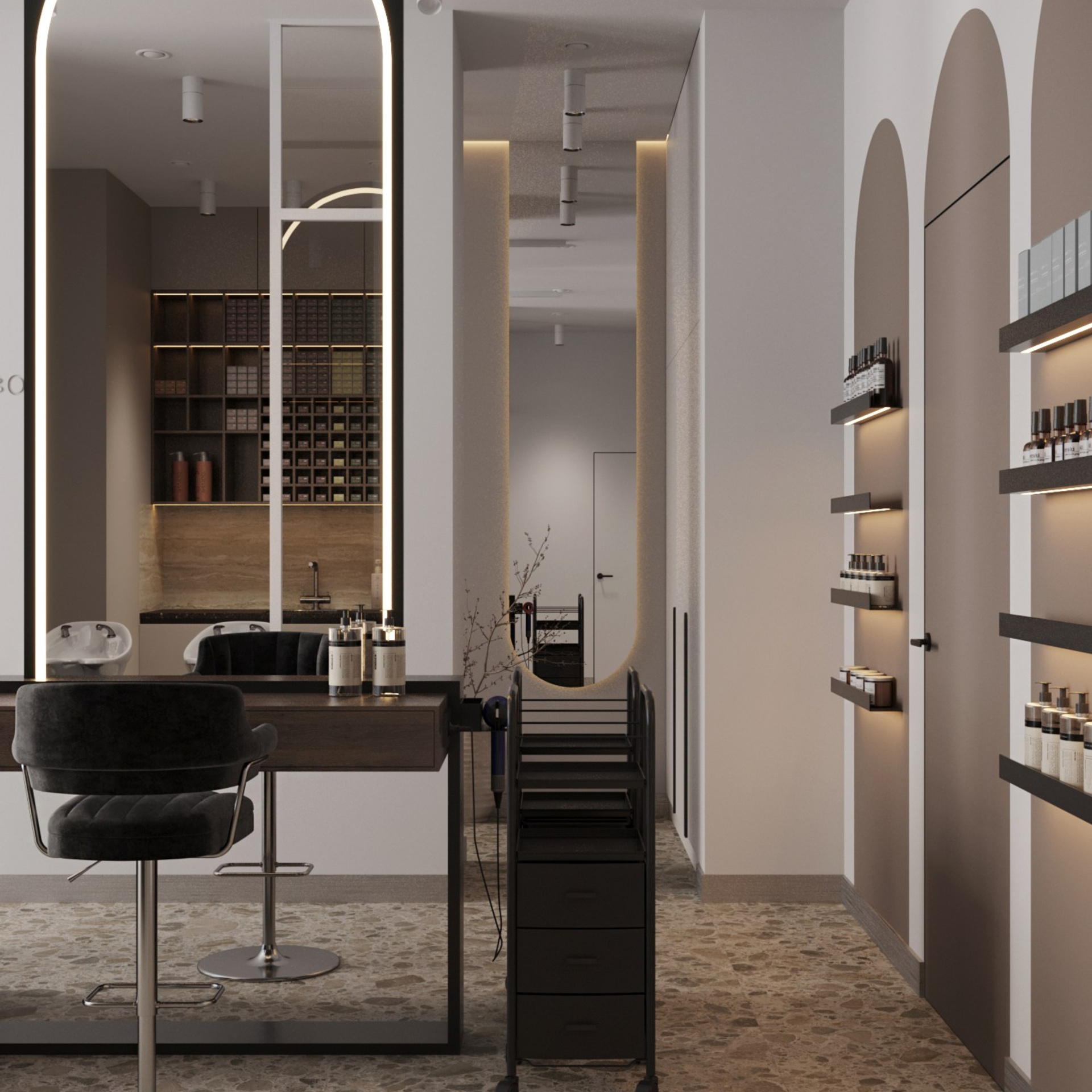 Салон красоты 125 м² // строительство. Дизайнер интерьера | kolchanova.dsgn