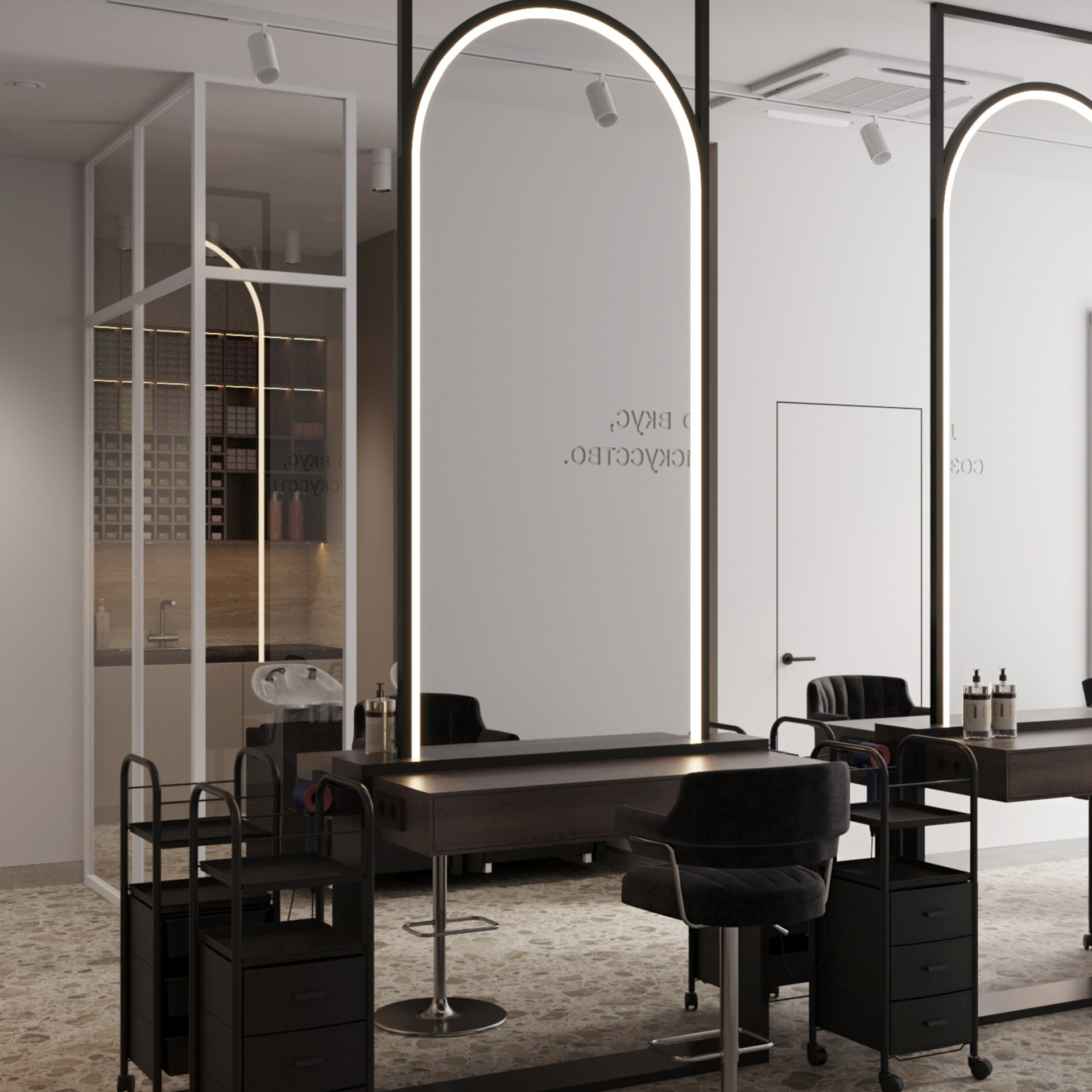 Салон красоты 125 м² // строительство. Дизайнер интерьера | kolchanova.dsgn