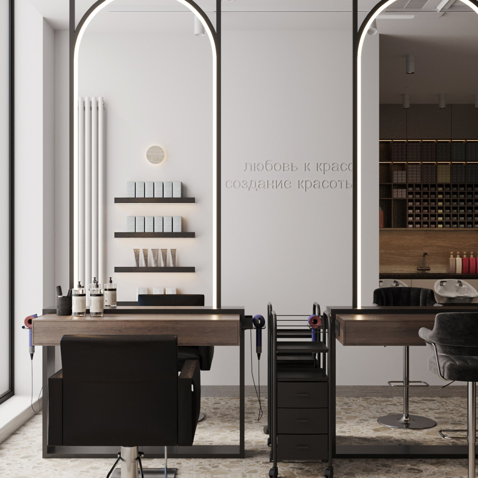 Салон красоты 125 м² // строительство. Дизайнер интерьера | kolchanova.dsgn