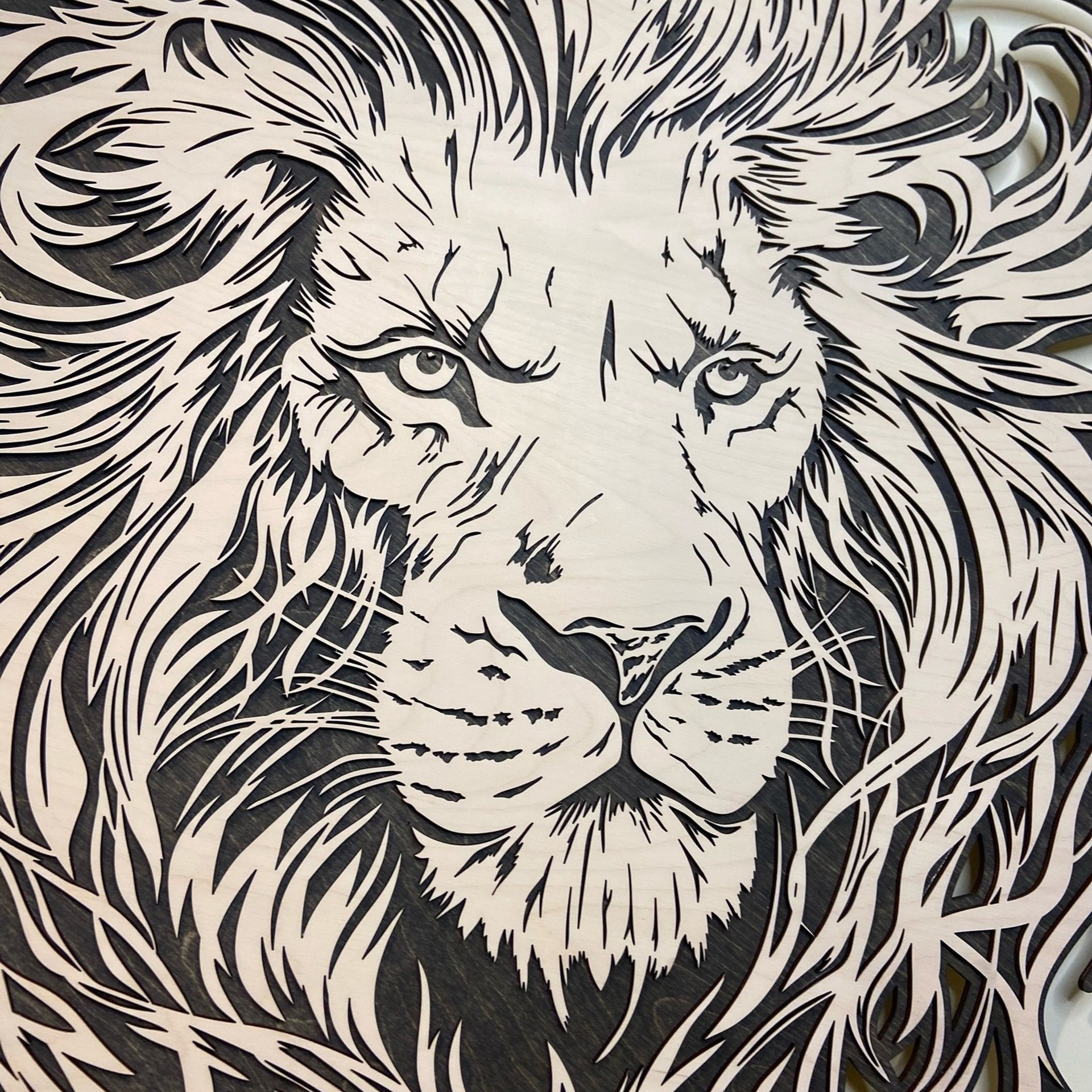 Панно картина на стену Голова льва. Арт-объекты для стен. Авторские картины, панно, часы и портреты по фото