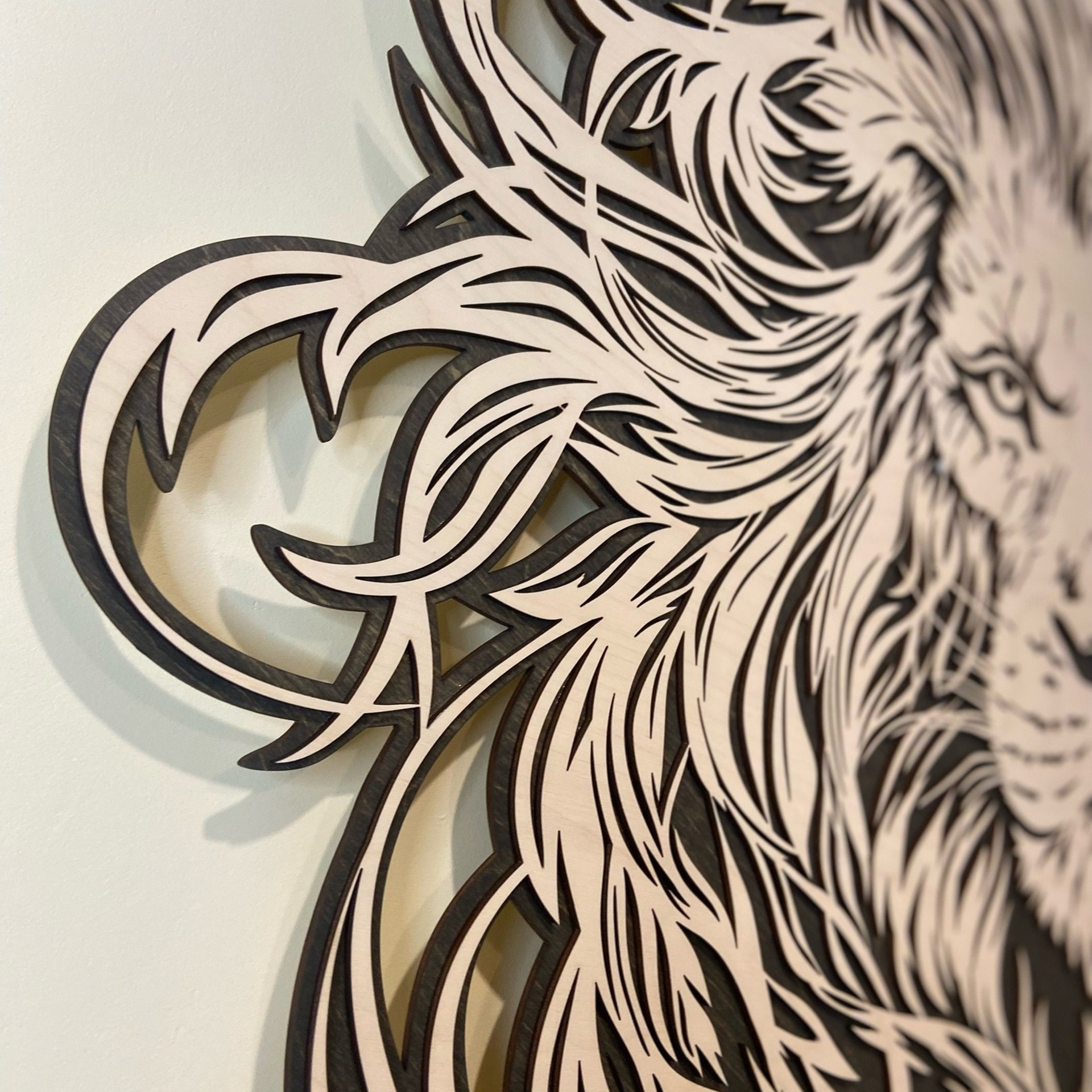 Панно картина на стену Голова льва. Арт-объекты для стен. Авторские картины, панно, часы и портреты по фото