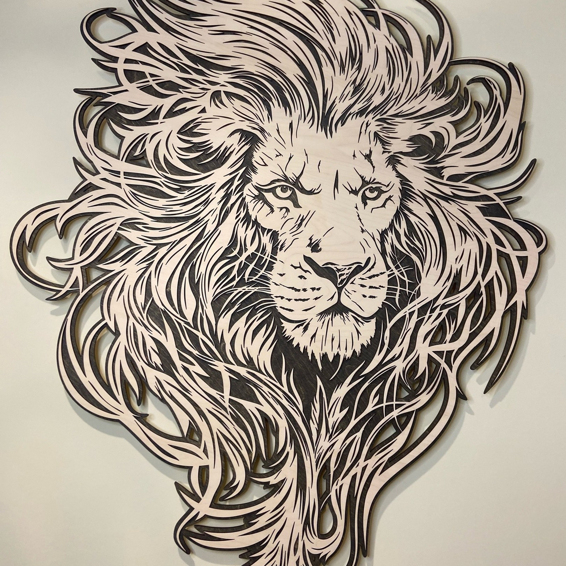 Панно картина на стену Голова льва. Арт-объекты для стен. Авторские картины, панно, часы и портреты по фото