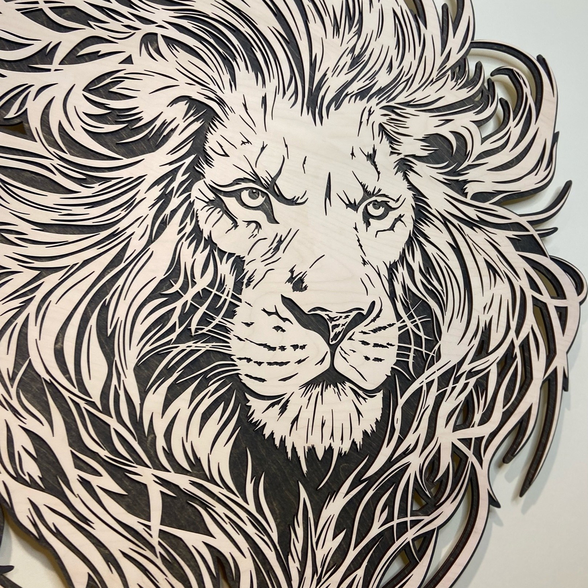 Панно картина на стену Голова льва. Арт-объекты для стен. Авторские картины, панно, часы и портреты по фото