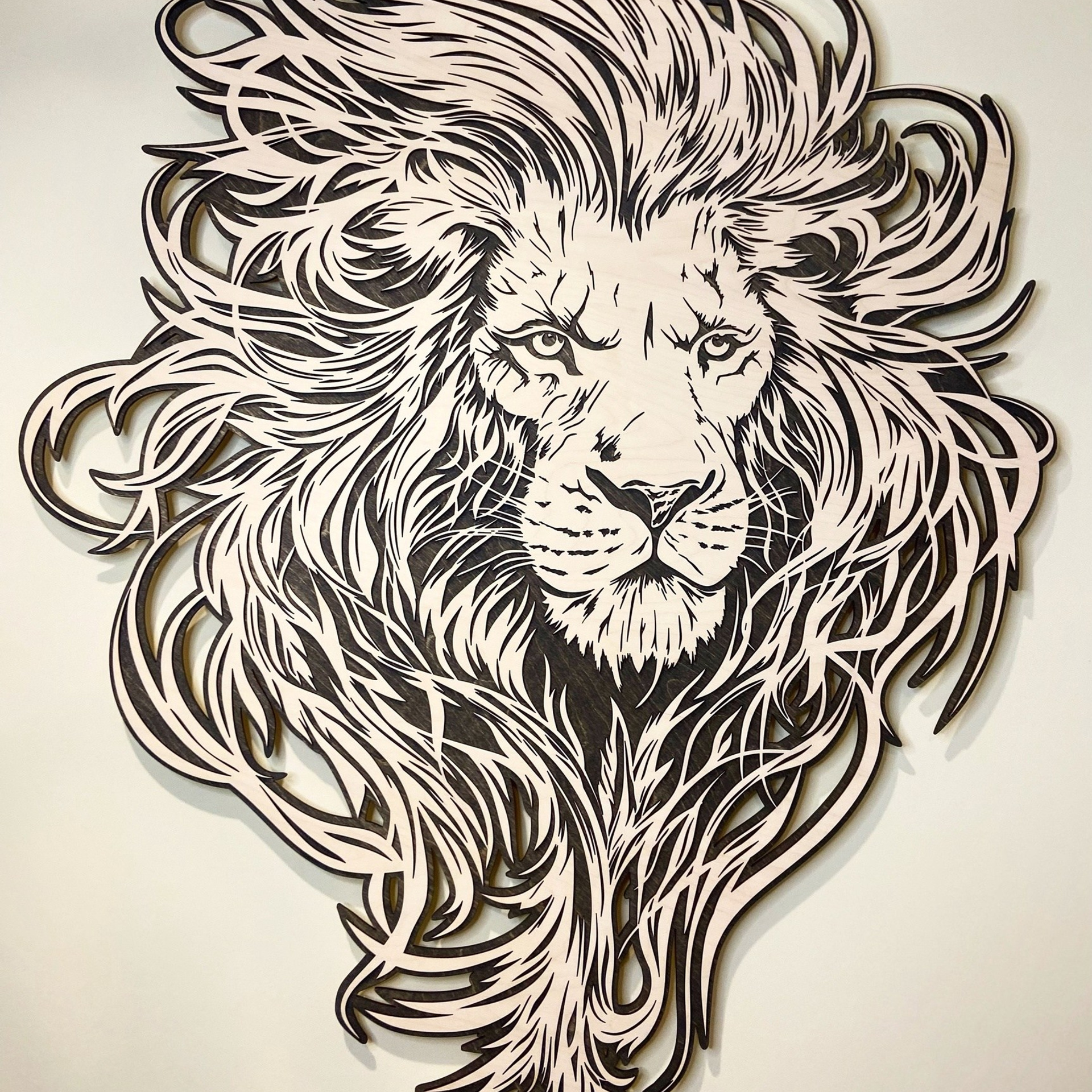 Панно картина на стену Голова льва. Арт-объекты для стен. Авторские картины, панно, часы и портреты по фото