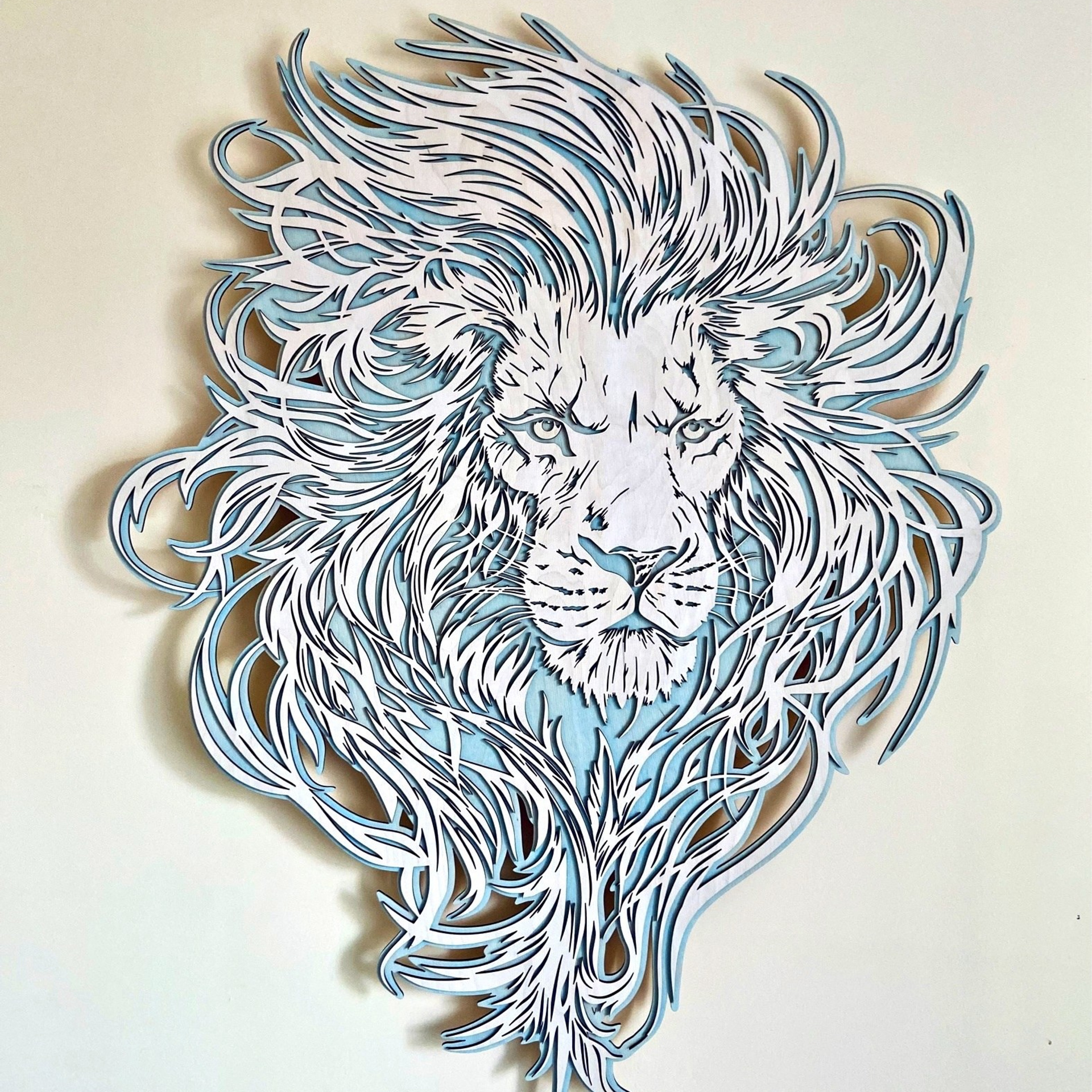 Панно картина на стену Голова льва. Арт-объекты для стен. Авторские картины, панно, часы и портреты по фото