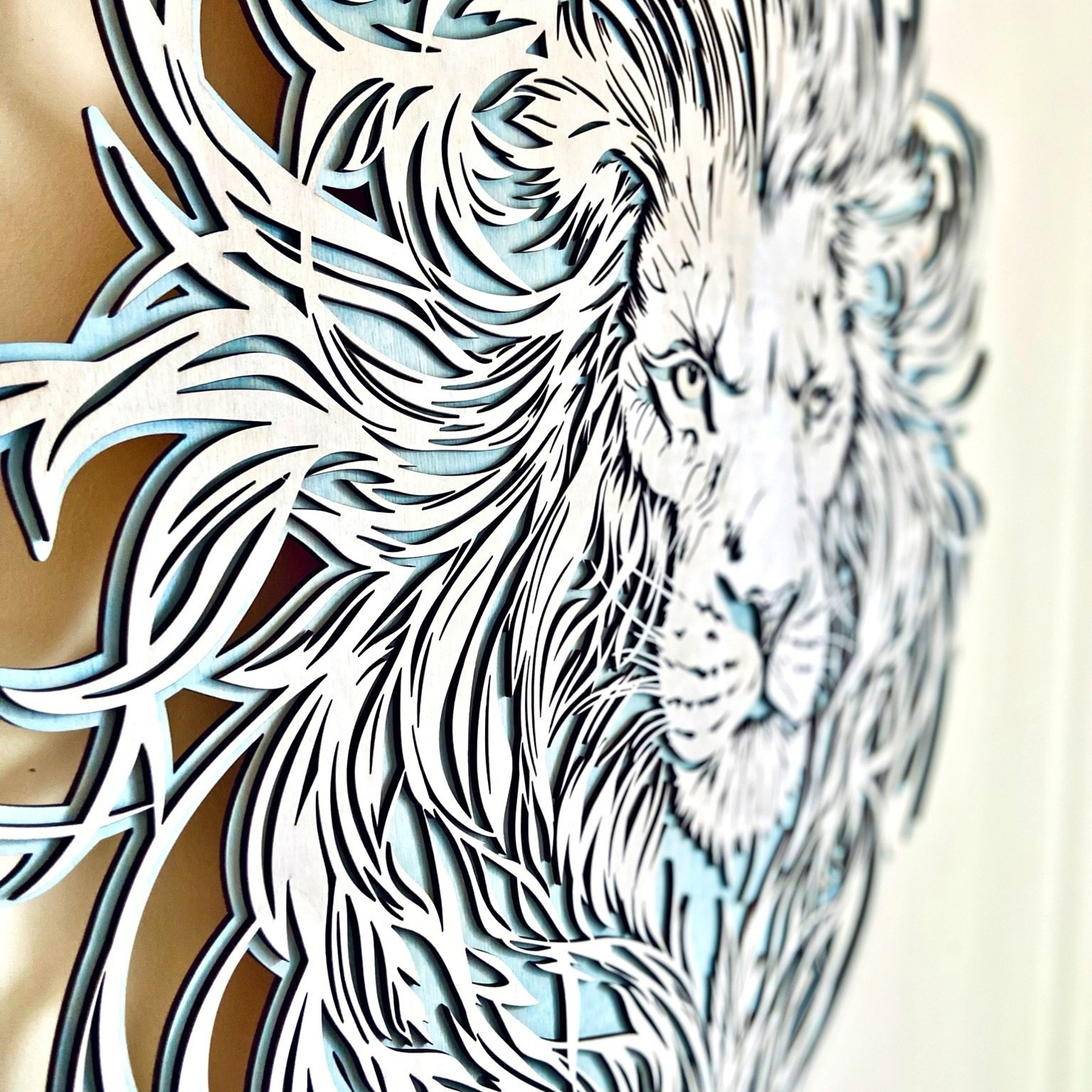 Панно картина на стену Голова льва. Арт-объекты для стен. Авторские картины, панно, часы и портреты по фото