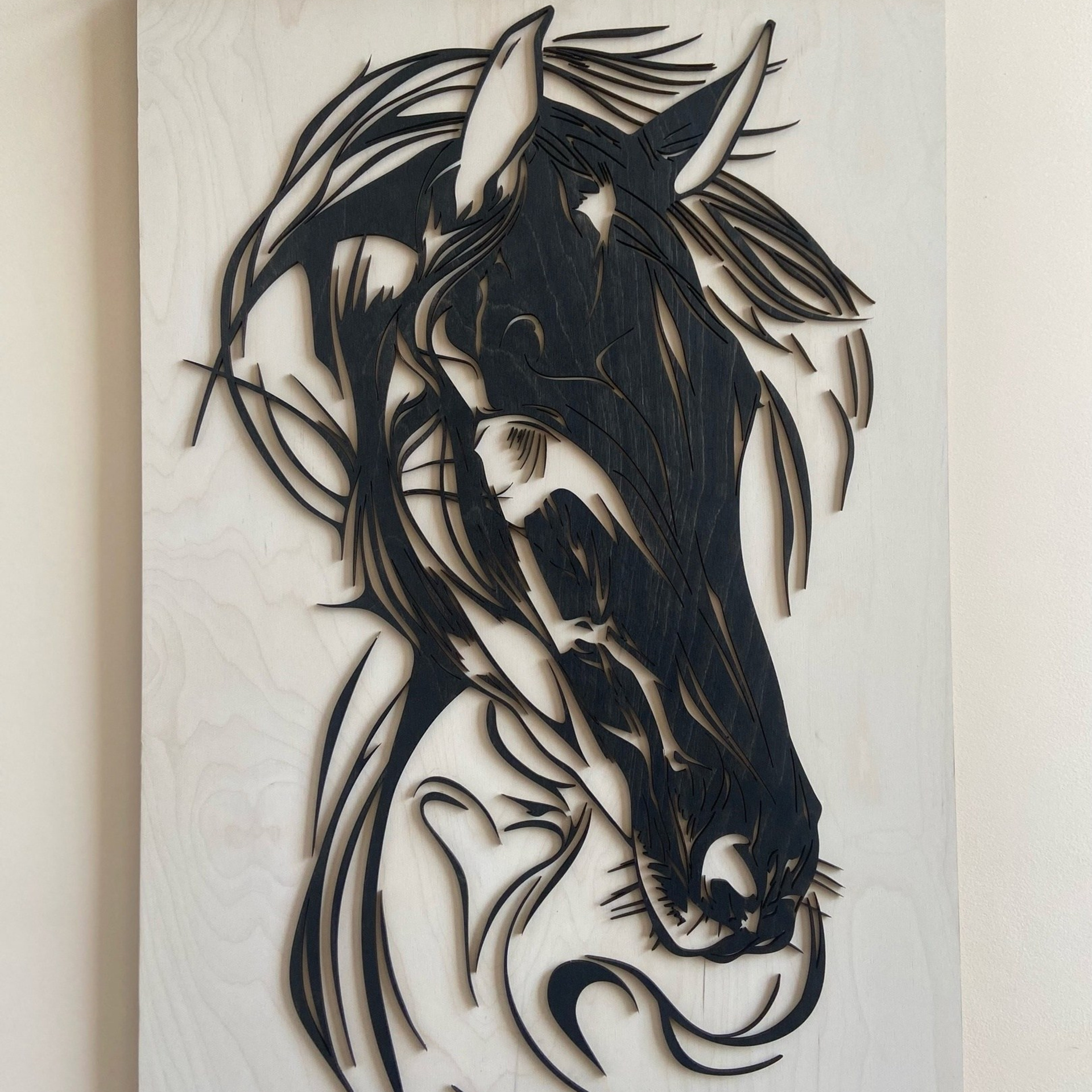 Панно картина на стену Лошадь. Арт-объекты для стен. Авторские картины, панно, часы и портреты по фото