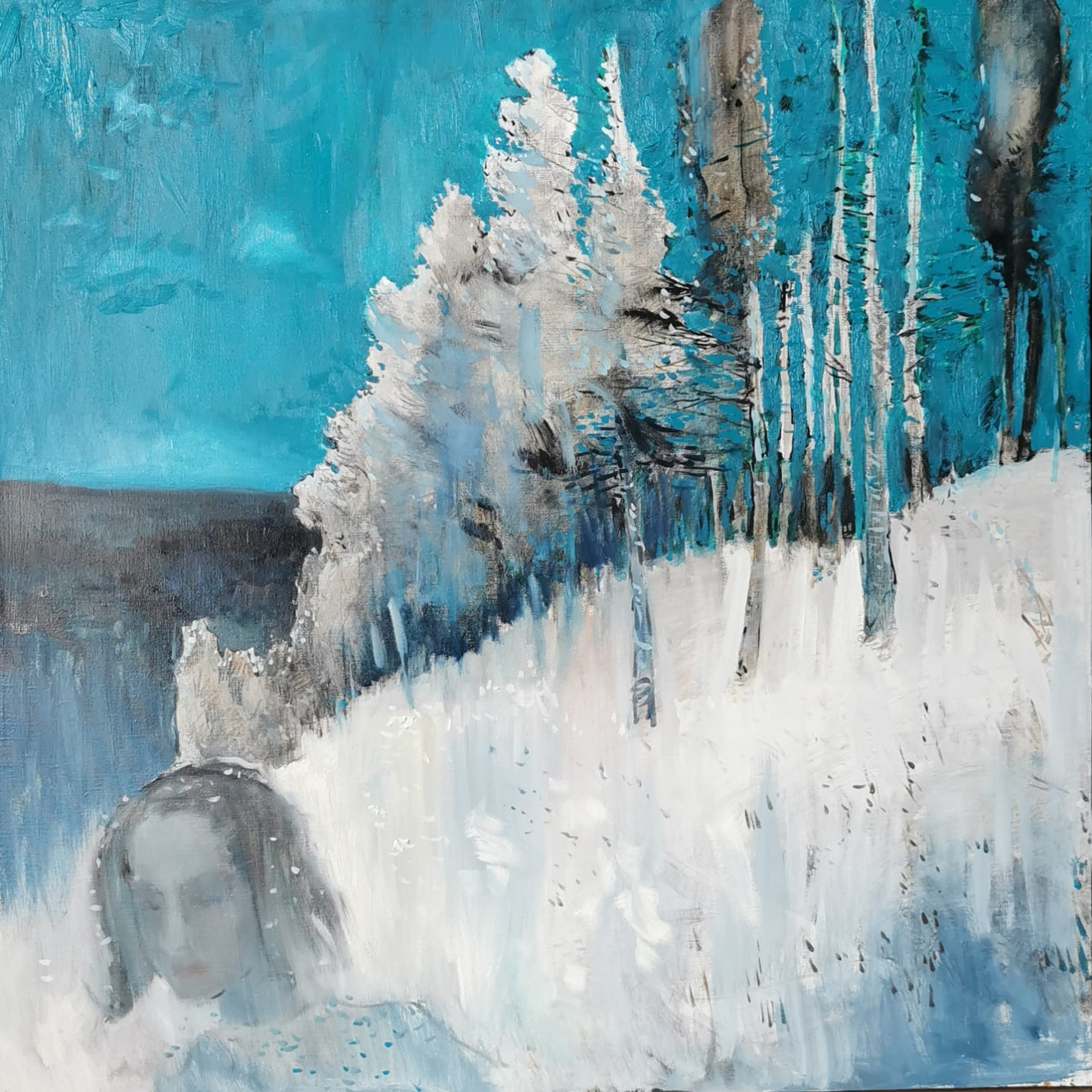 Зимние воспоминания - 80х80см, холст, масло.