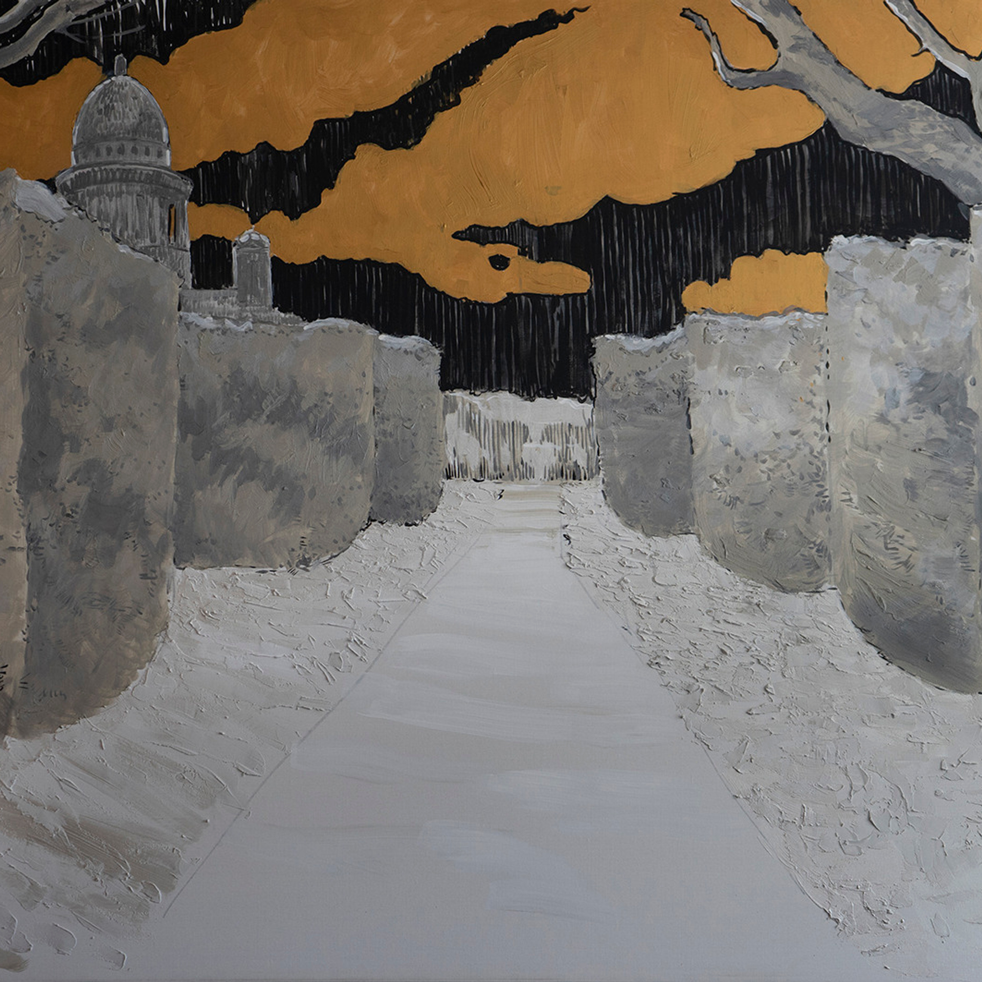 Ночной Исаакий - 120х180см, холст, масло