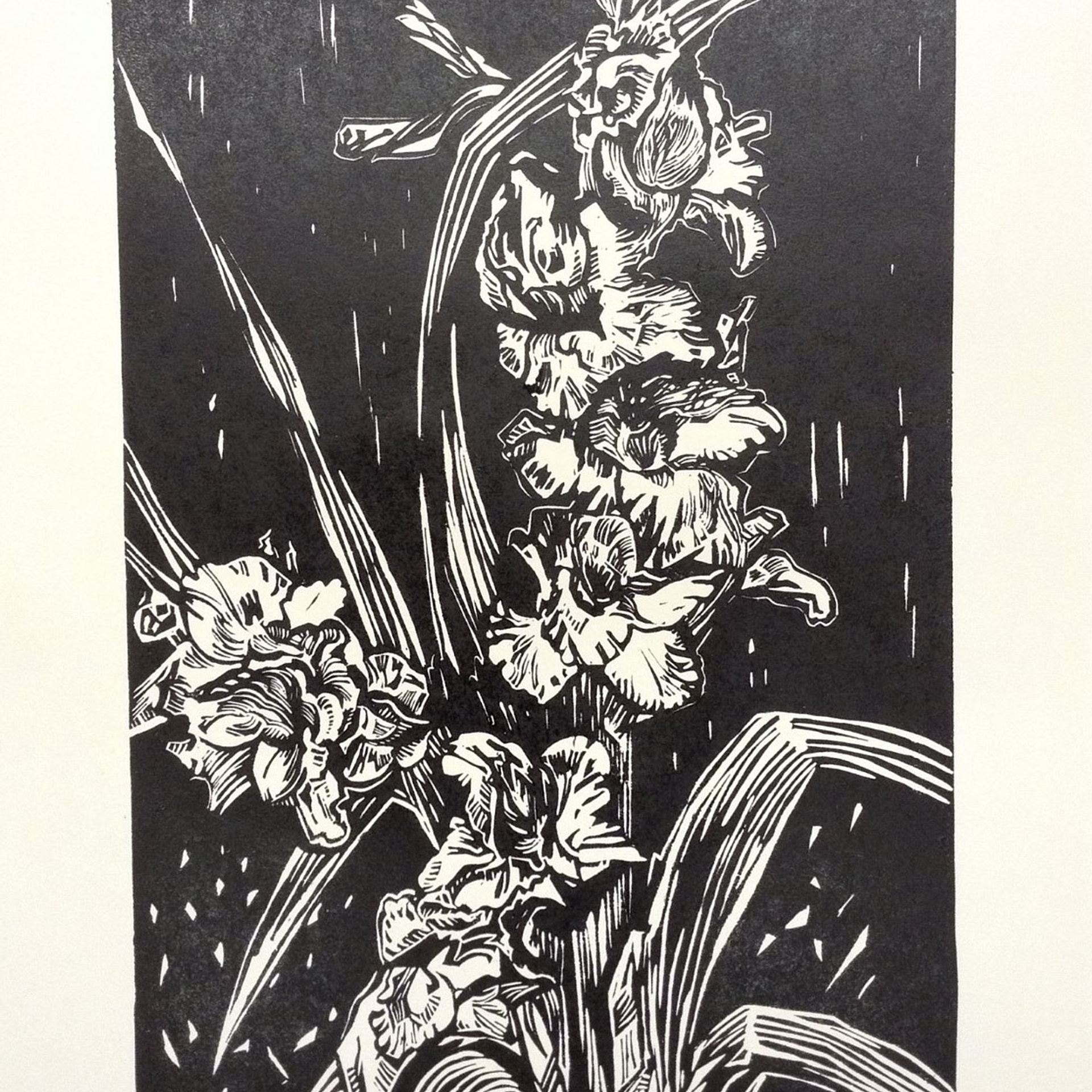 Виктория Афонская "Гладиолусы-2" 60х40 см, линогравюра, 2019 г., 39 000 руб.