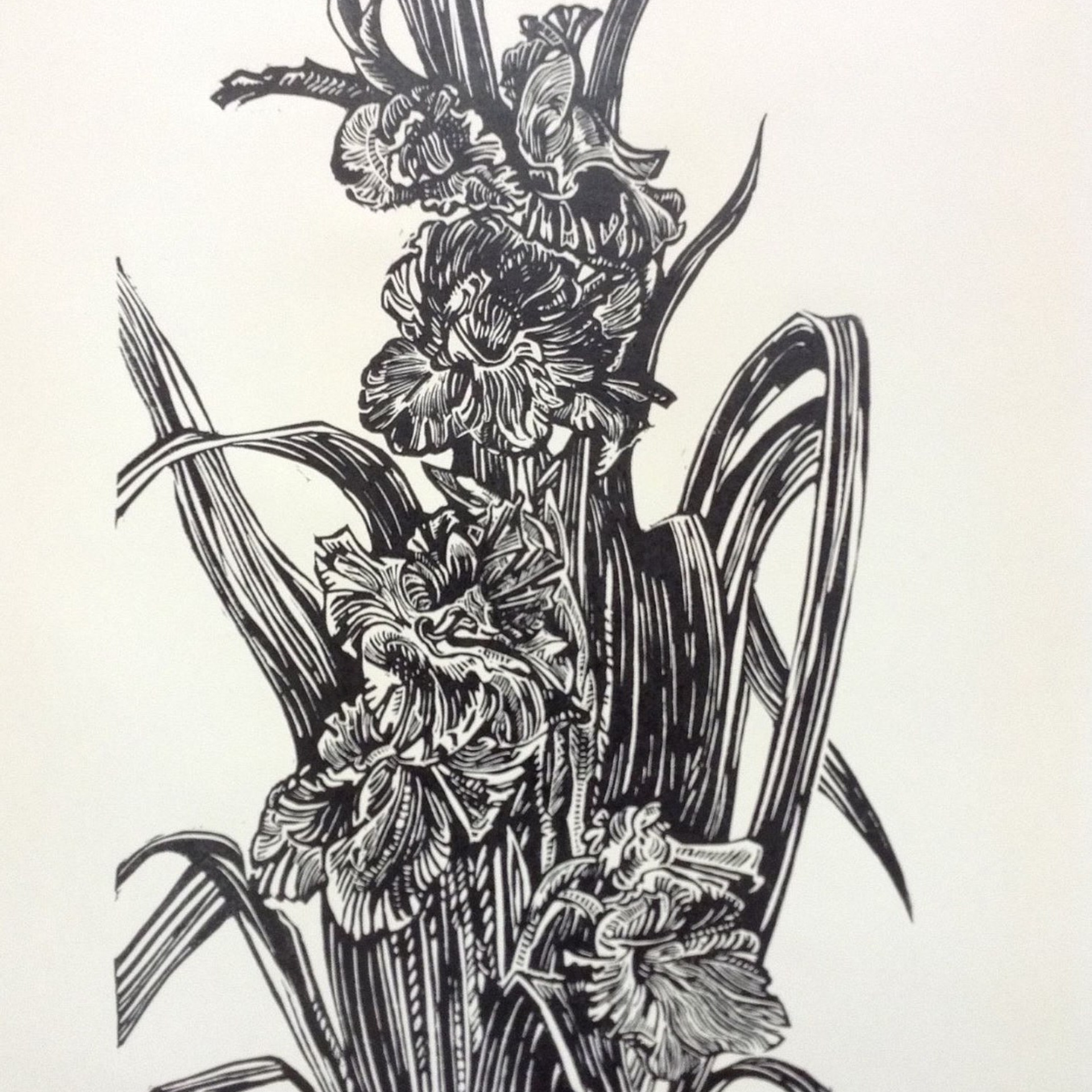 Виктория Афонская "Гладиолусы-1" 60х40 см, линогравюра, 2019 г., 39 000 руб.