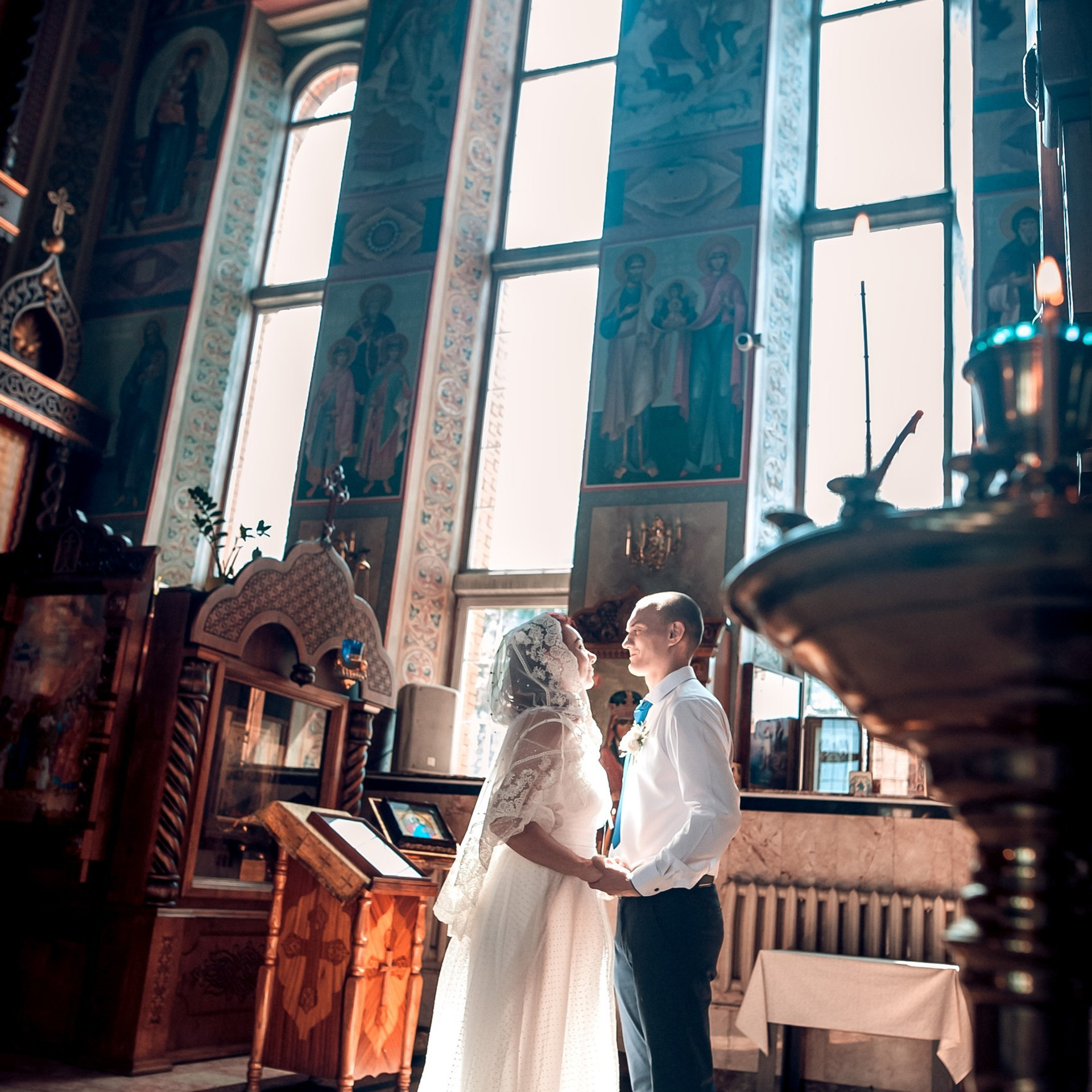 Таинство Венчания Алексея и Юлии в храмеРождества Христова