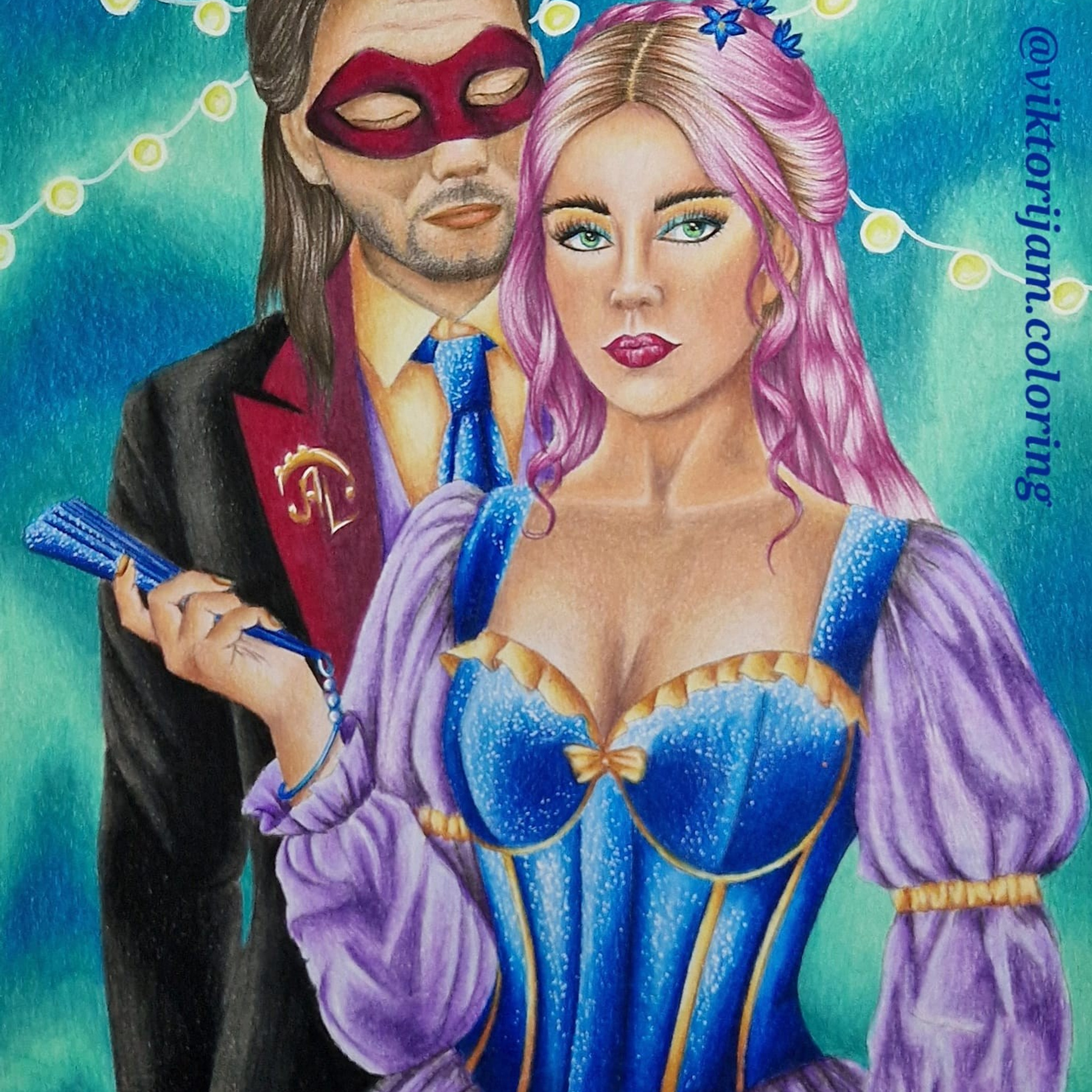 Авторская раскраска Маскарад. Раскраски Алёны Лазаревой