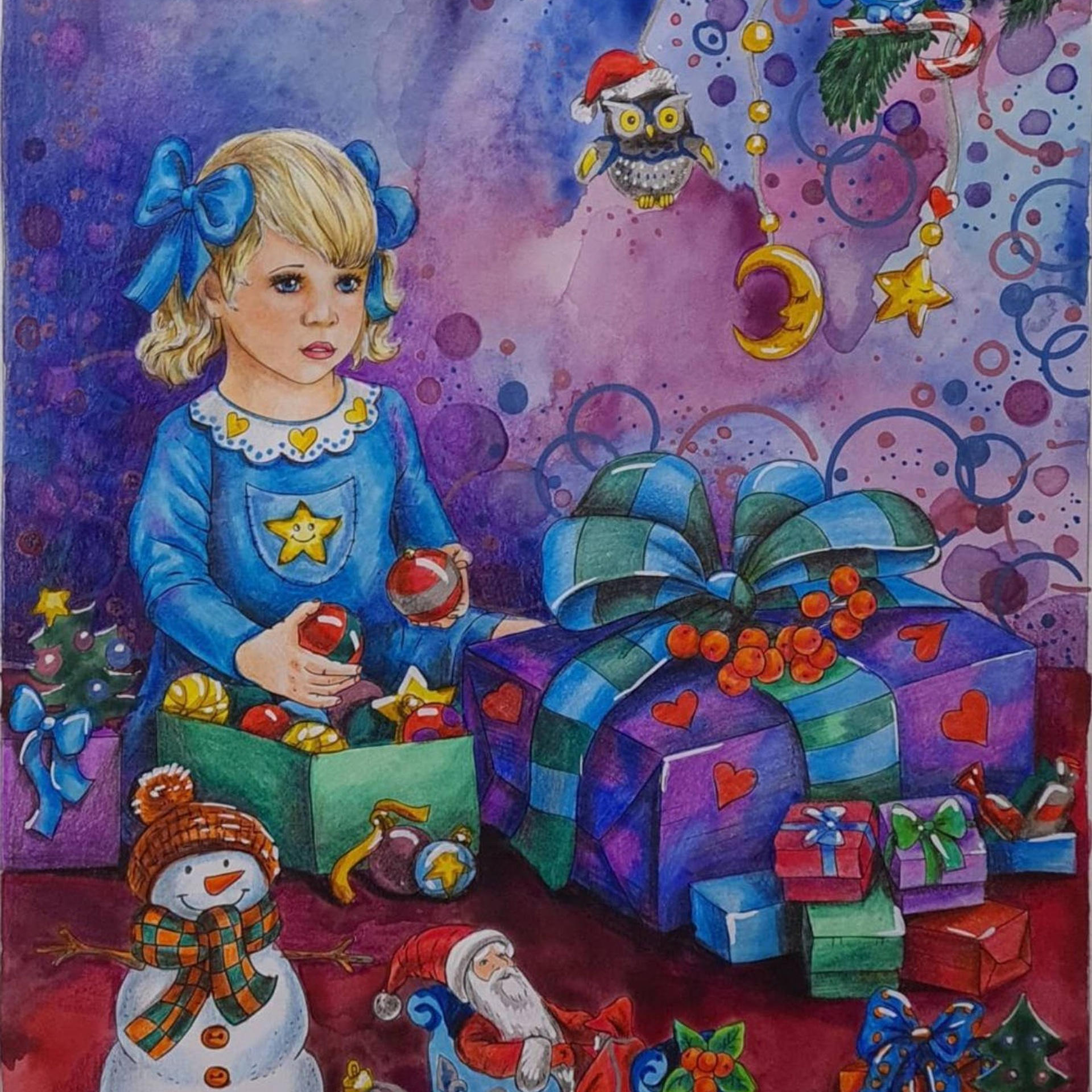 Новогодний Сюрприз Авторская раскраска Алёны Лазаревой. Раскраски Алёны Лазаревой