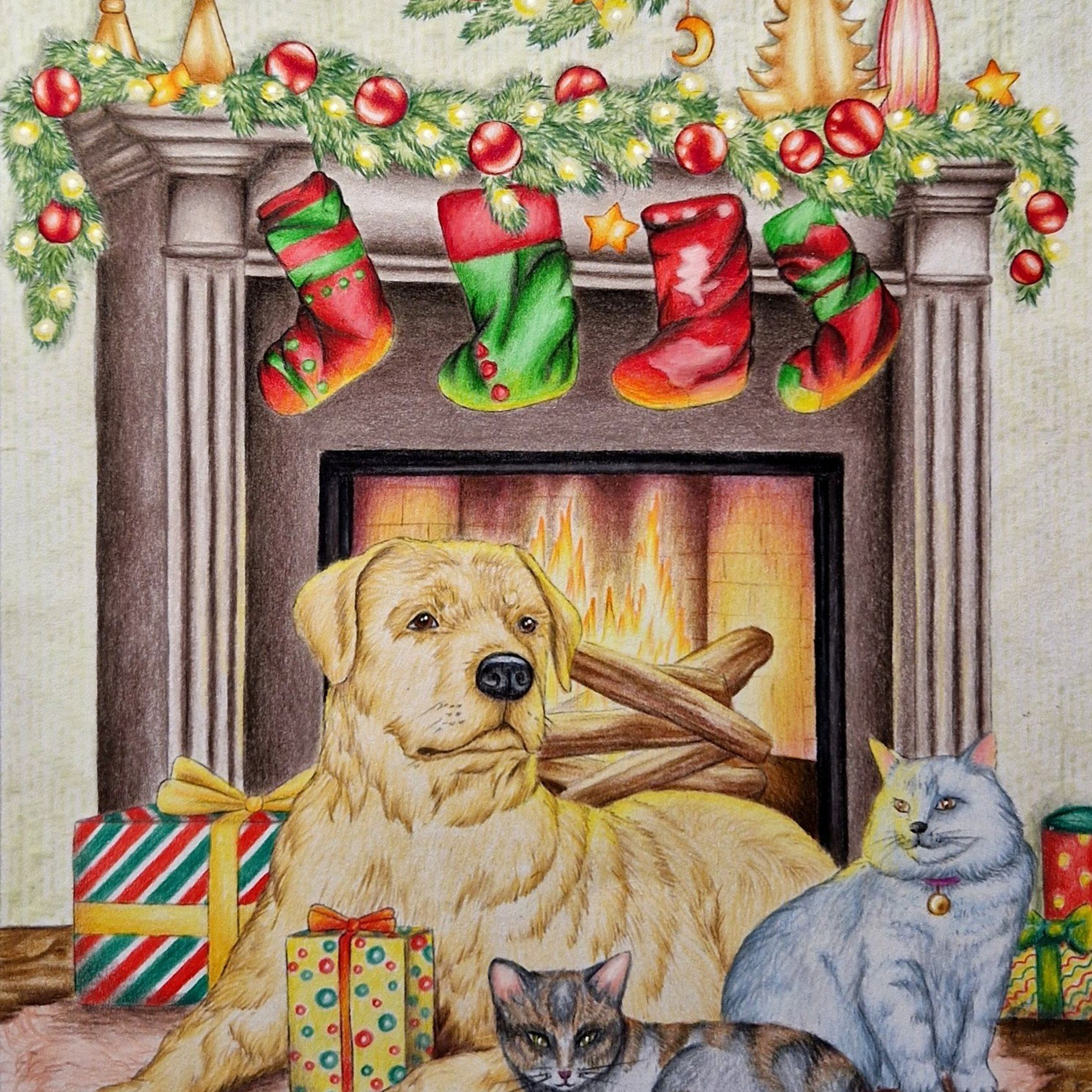 Зимняя раскраска Алёны Лазаревой. Раскраски Алёны Лазаревой