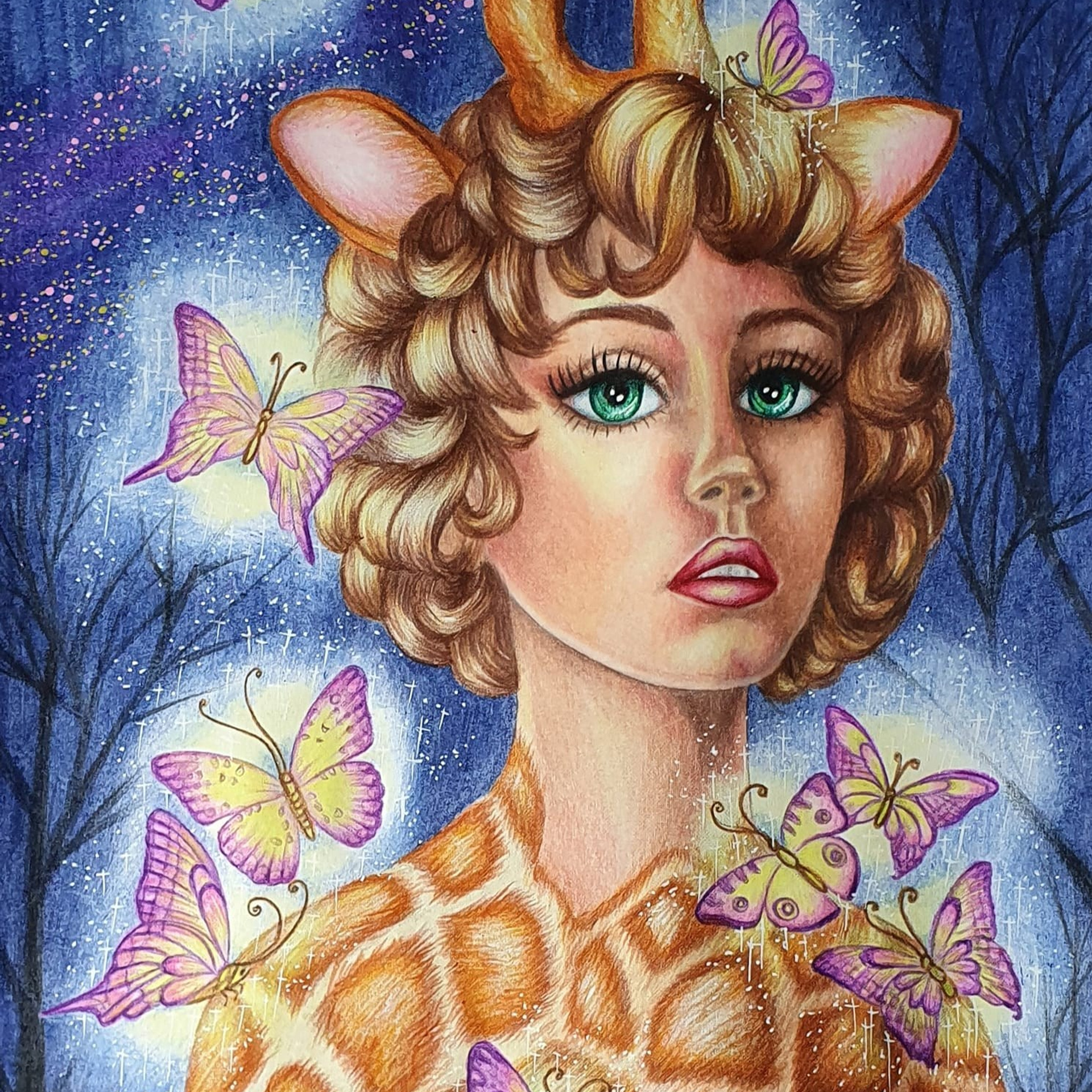 Альбом — раскраска авторская. Ladies of Nature. Grayscale. Раскраски Алёны Лазаревой