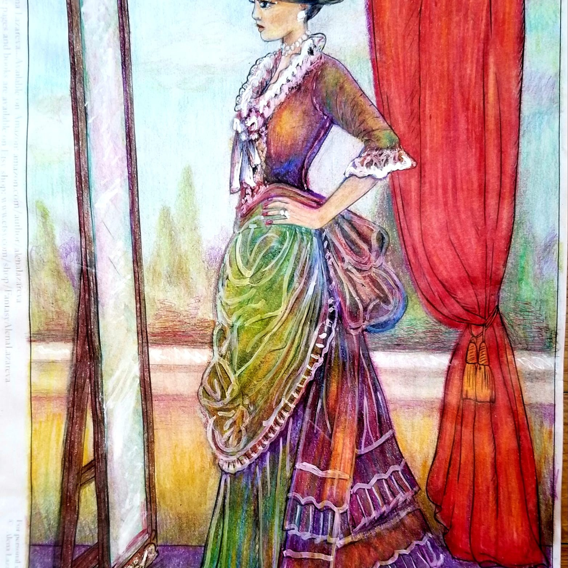 Викторианская. Авторская раскраска Алёны Лазаревой. Раскраски Алёны Лазаревой