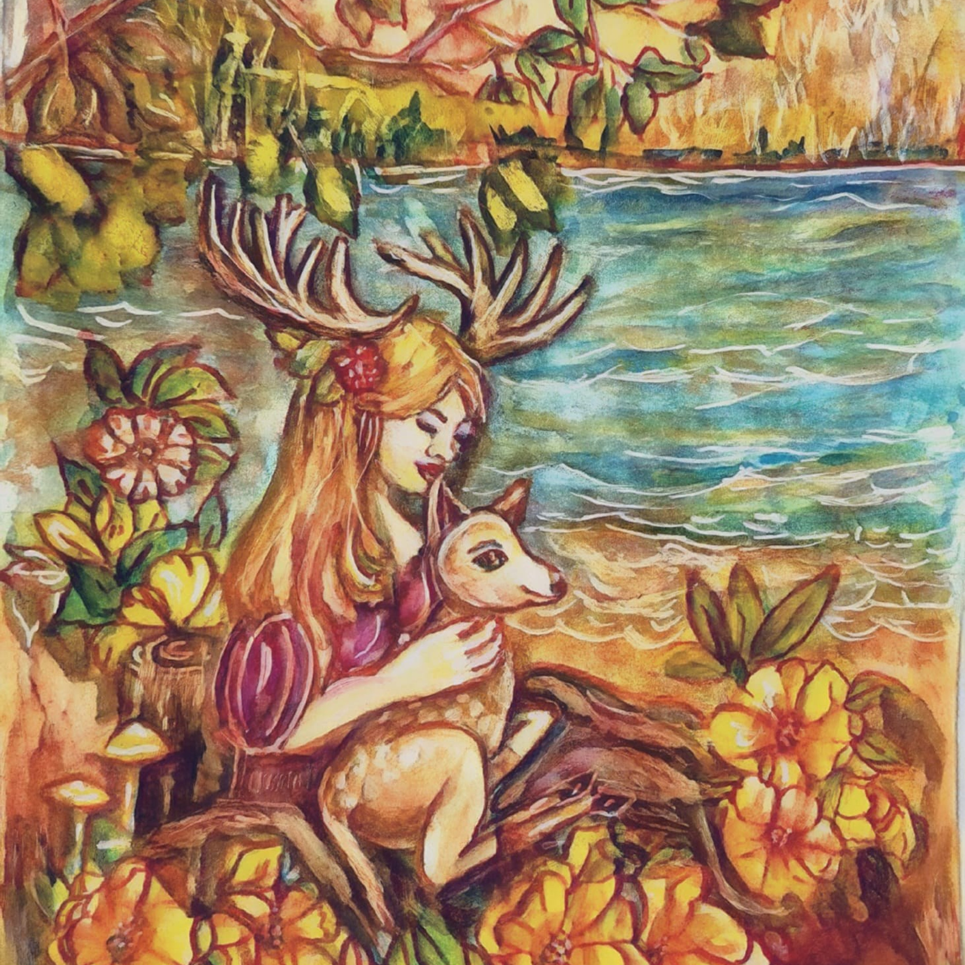 Альбом — раскраска авторская. Ladies of Nature. Grayscale. Раскраски Алёны Лазаревой