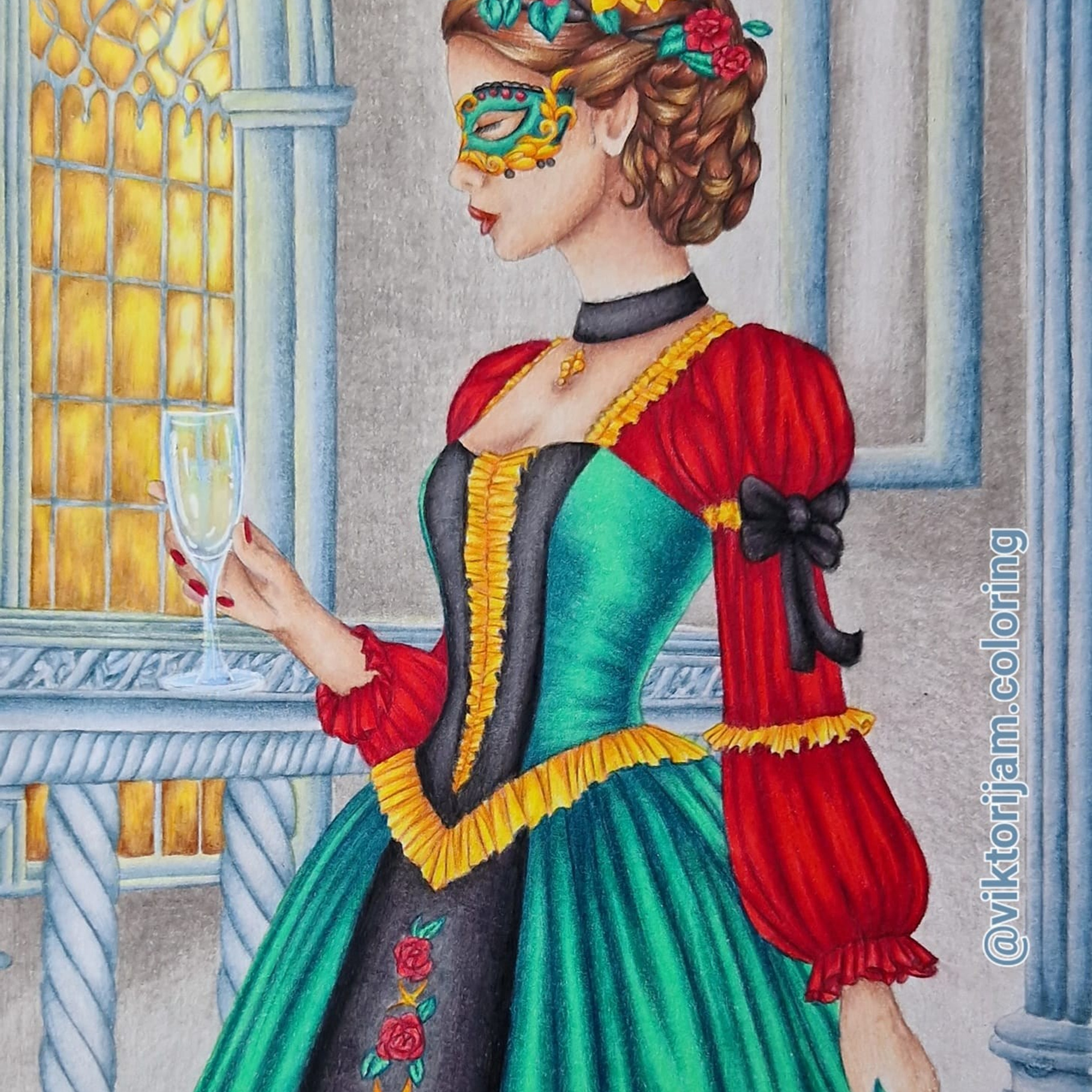 Авторская раскраска Маскарад. Раскраски Алёны Лазаревой