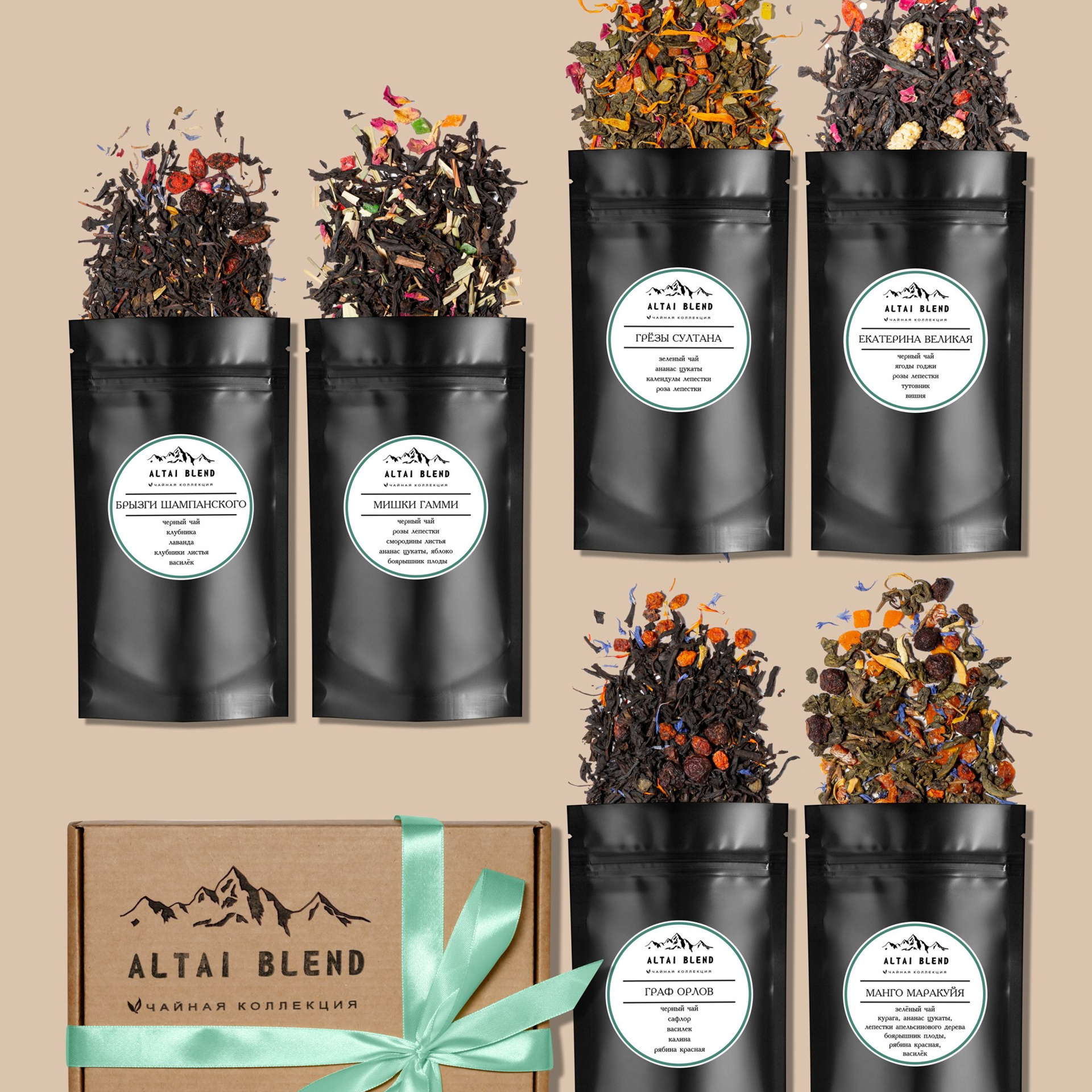 Фото набора чая  — имиджевая съёмка для маркетплейсов