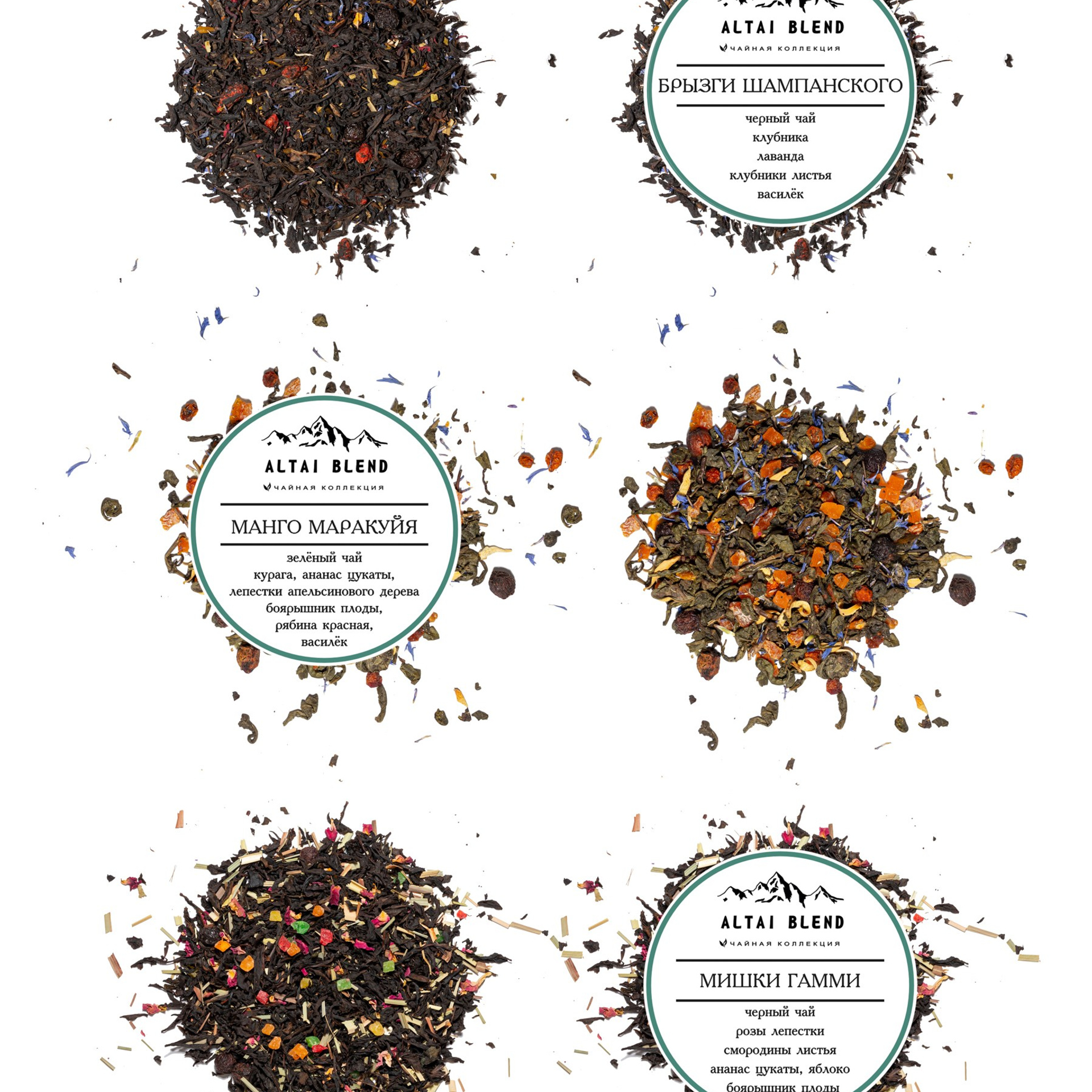 Фото рассыпного чая с описанием состава — предметная съёмка для WB и Ozon