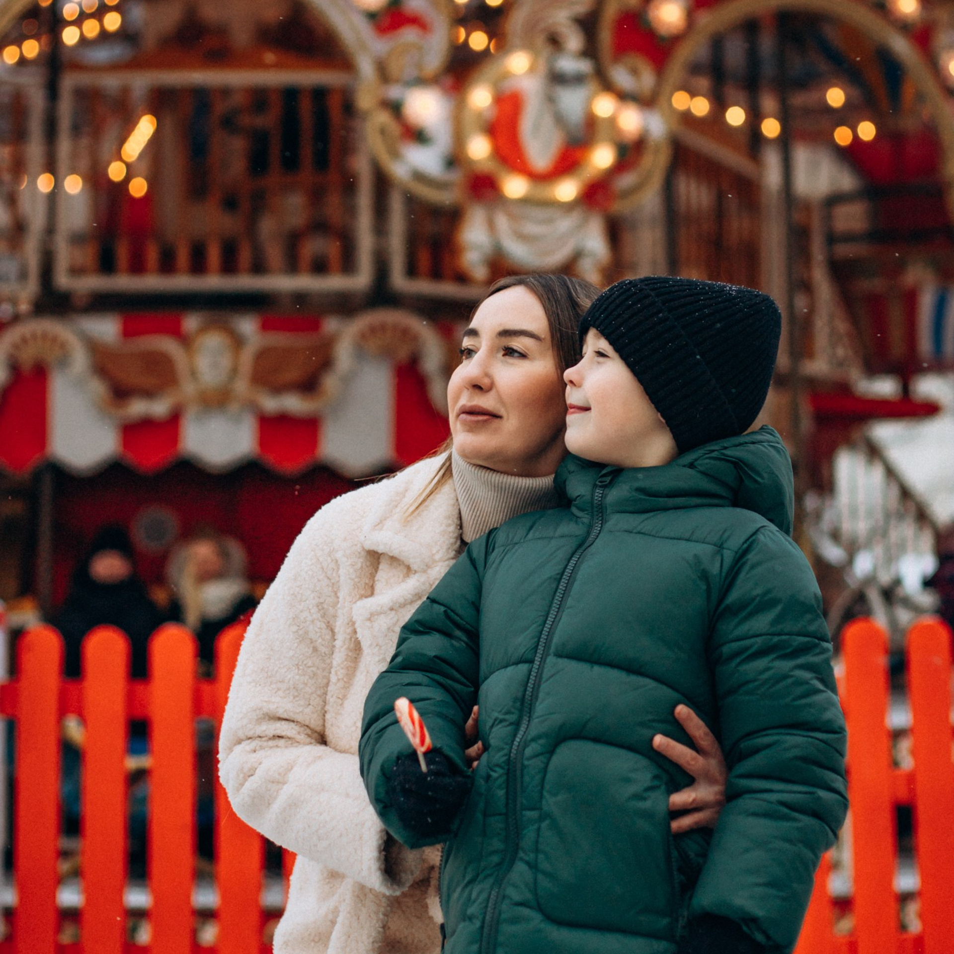 Оксана с сыном в декабре