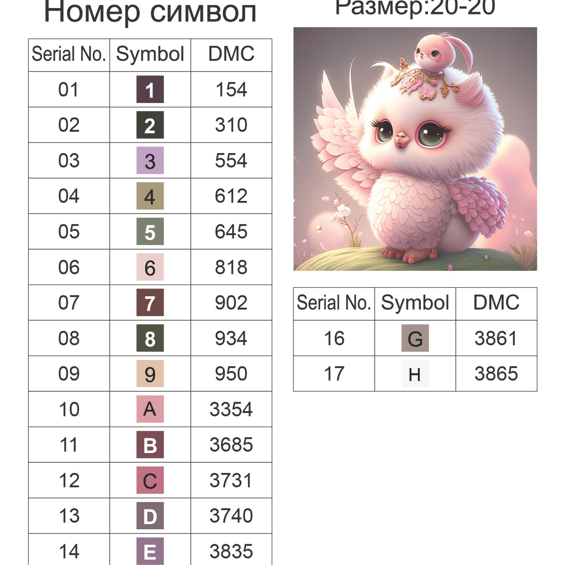 Цветовые карты новые символы. Алмазная мозаика CVL