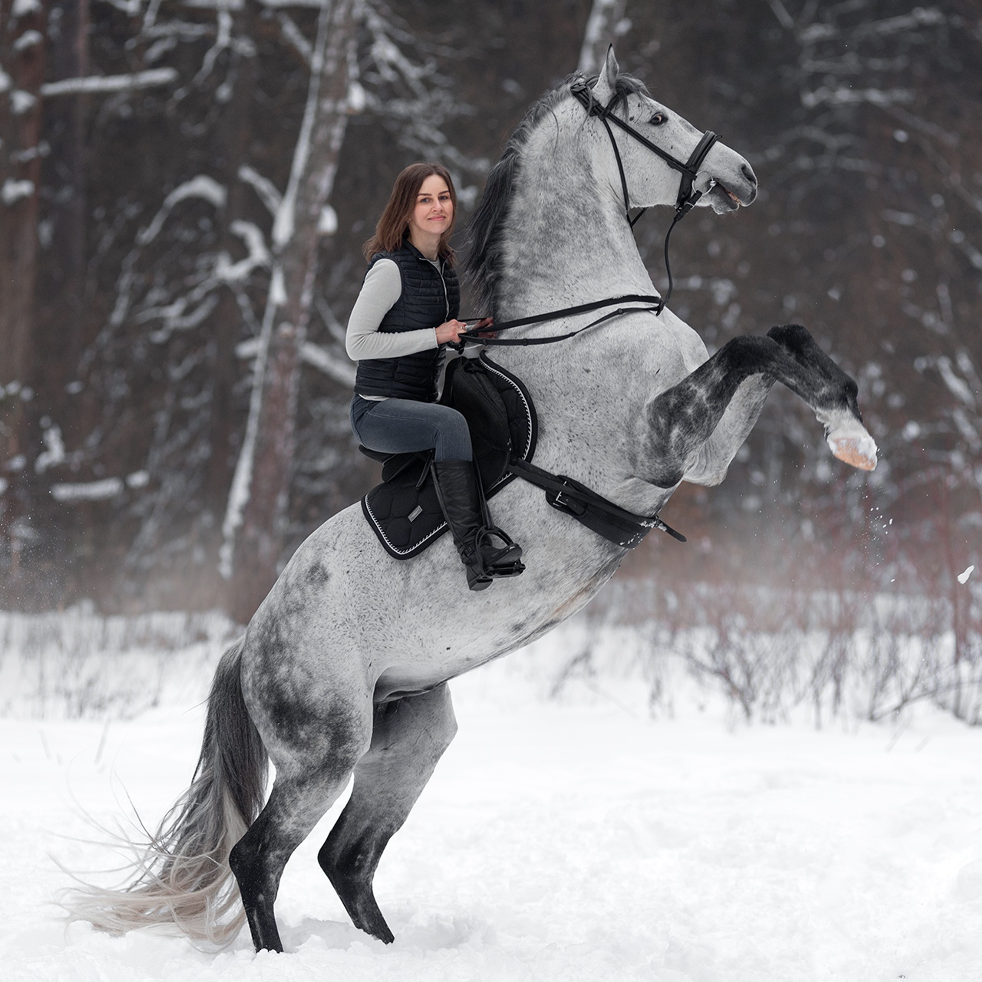 Фотосессия с лошадью зимой