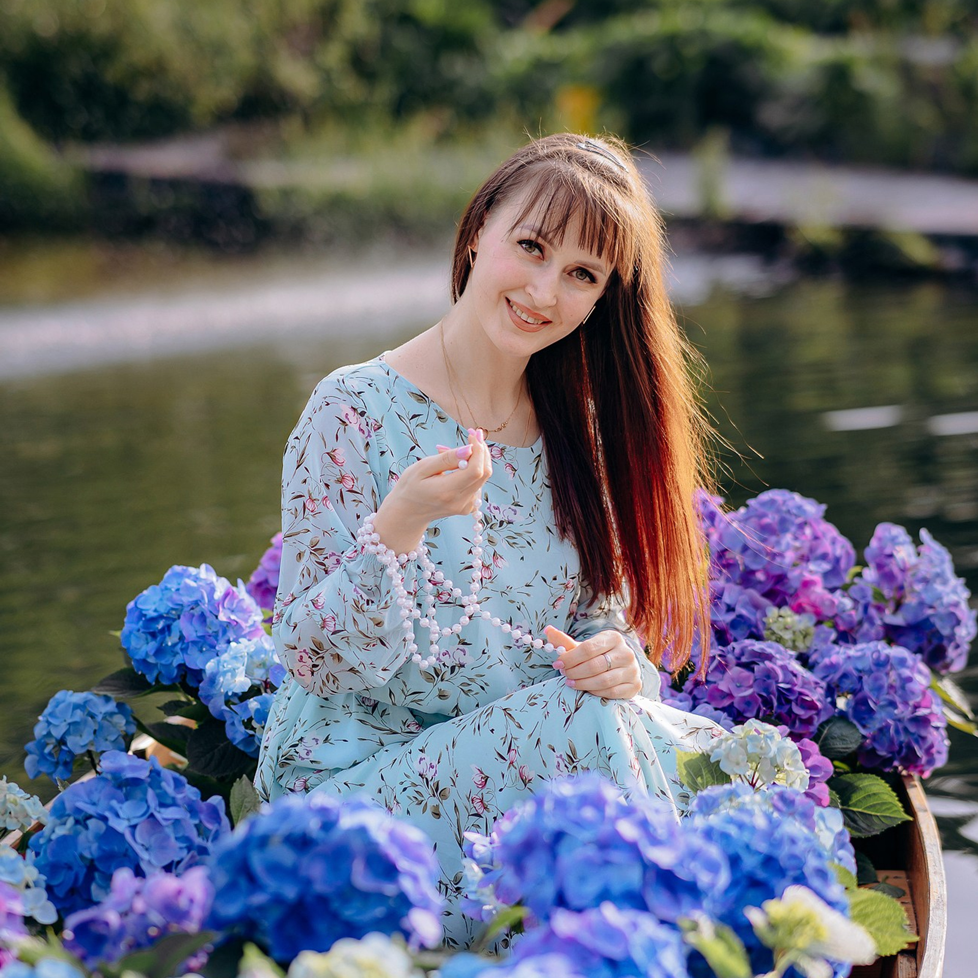 Диана. Лодка с гортензией