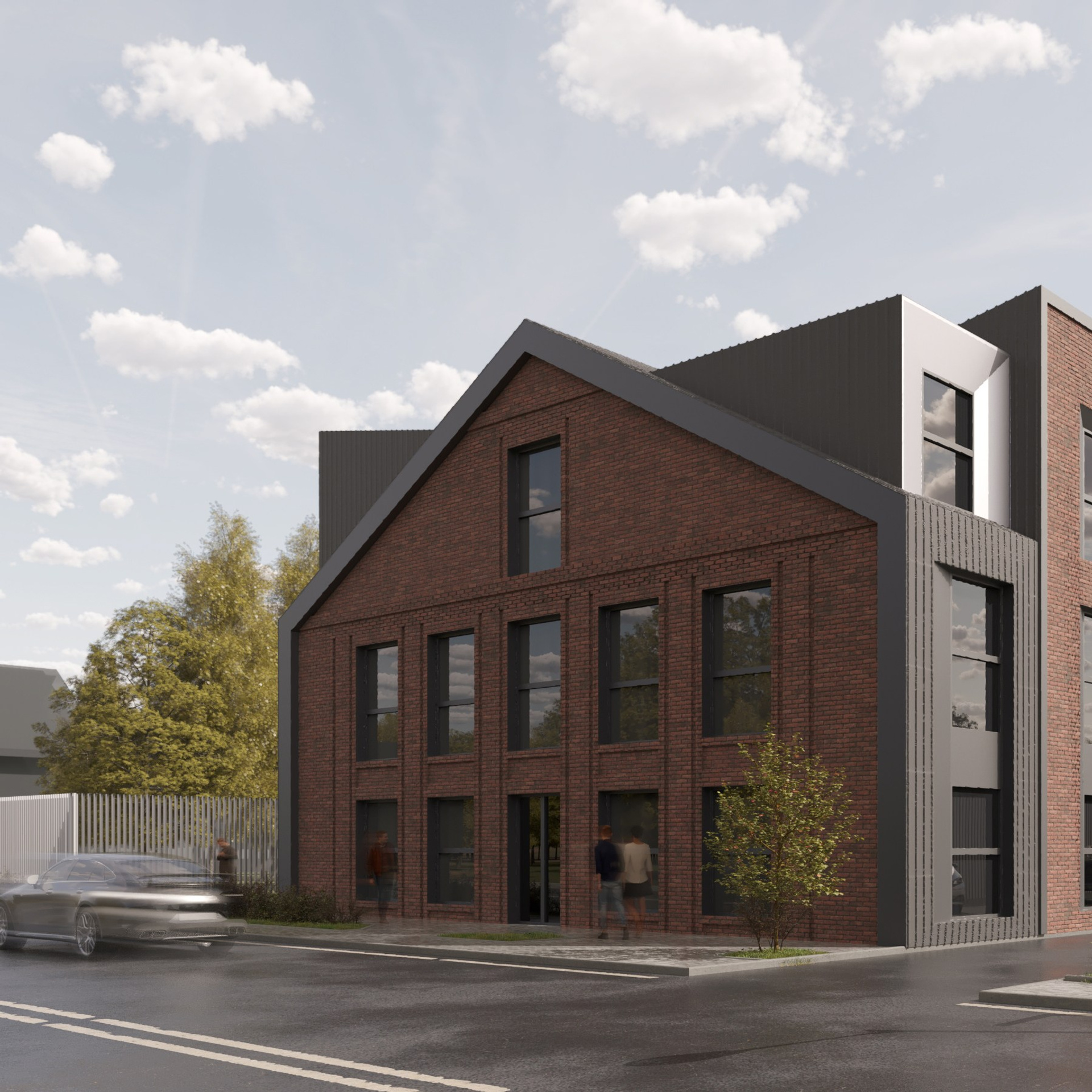 Фасад офисного центра на улице Подлужная