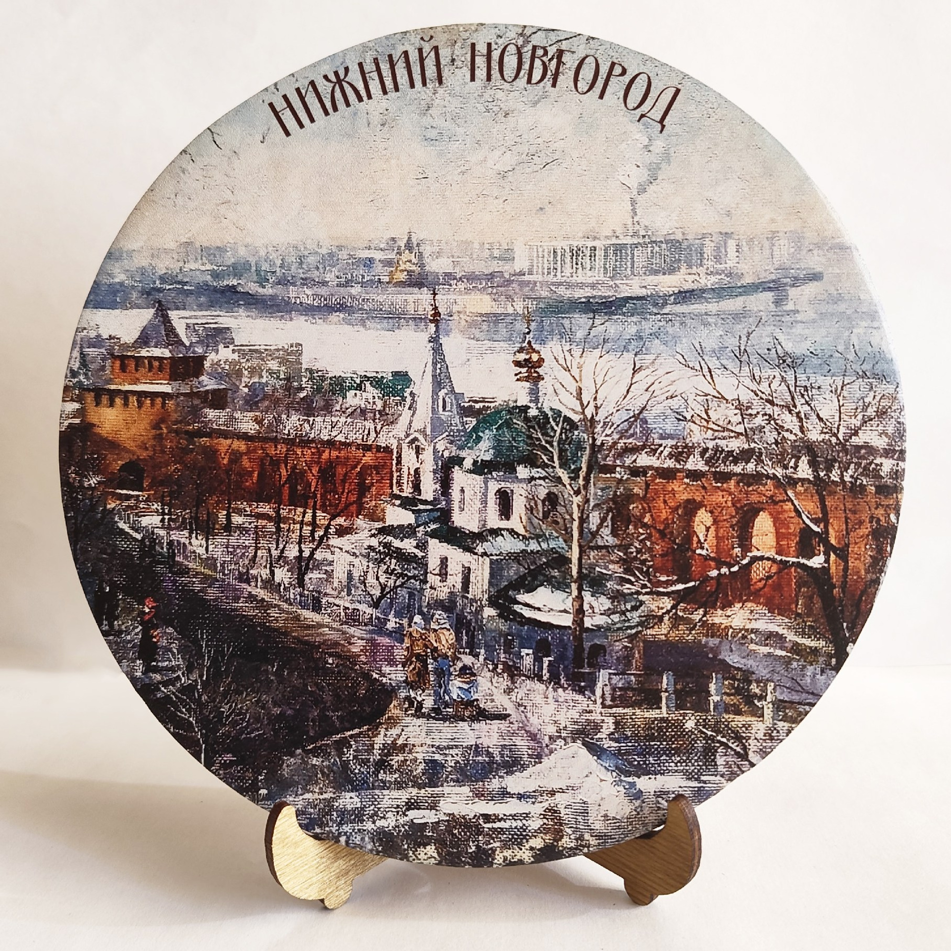 Панно «Вид на Стрелку зимой». Художник Марина Новосельская