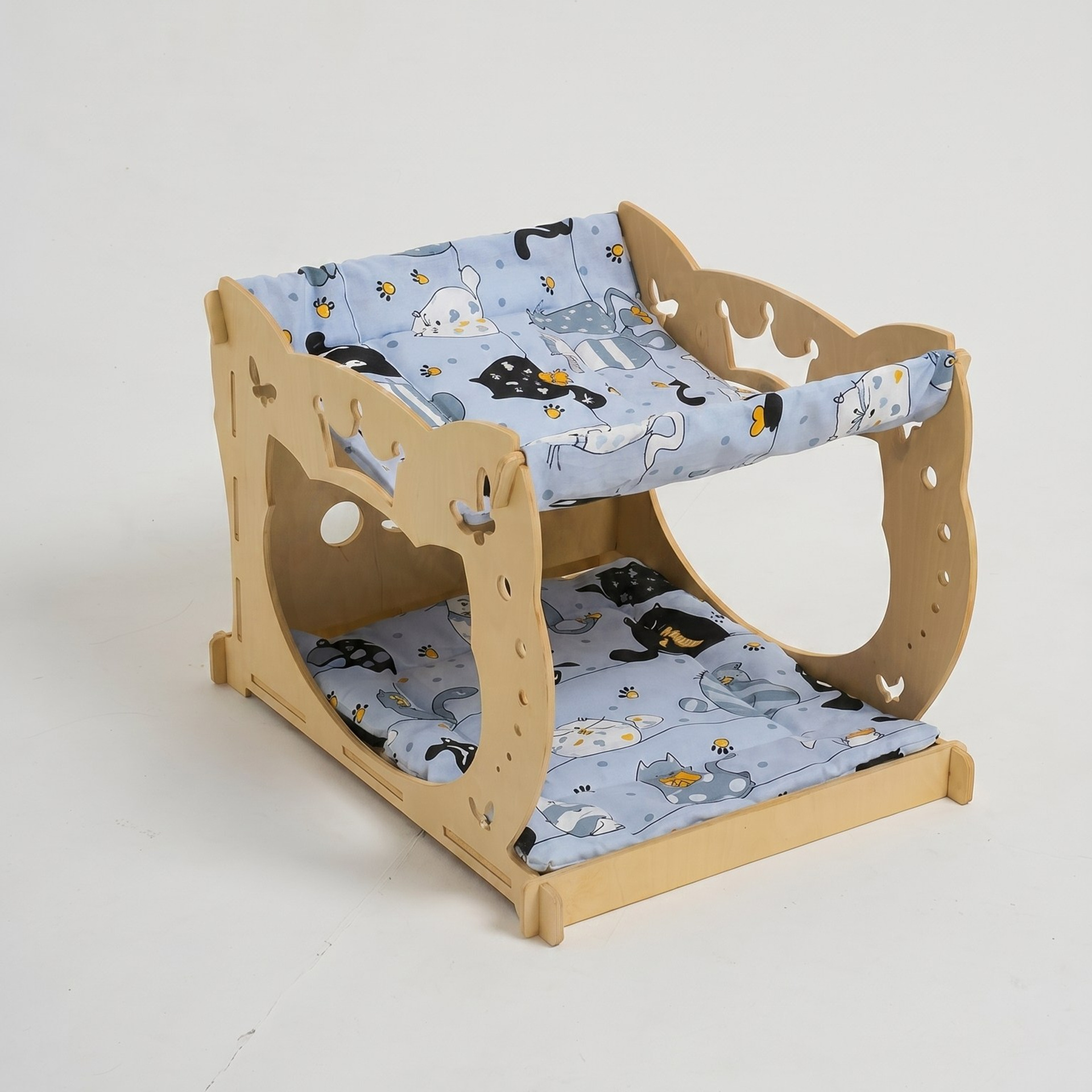 Домик-гамак двухуровневый для питомцев бежевый. Murstyle