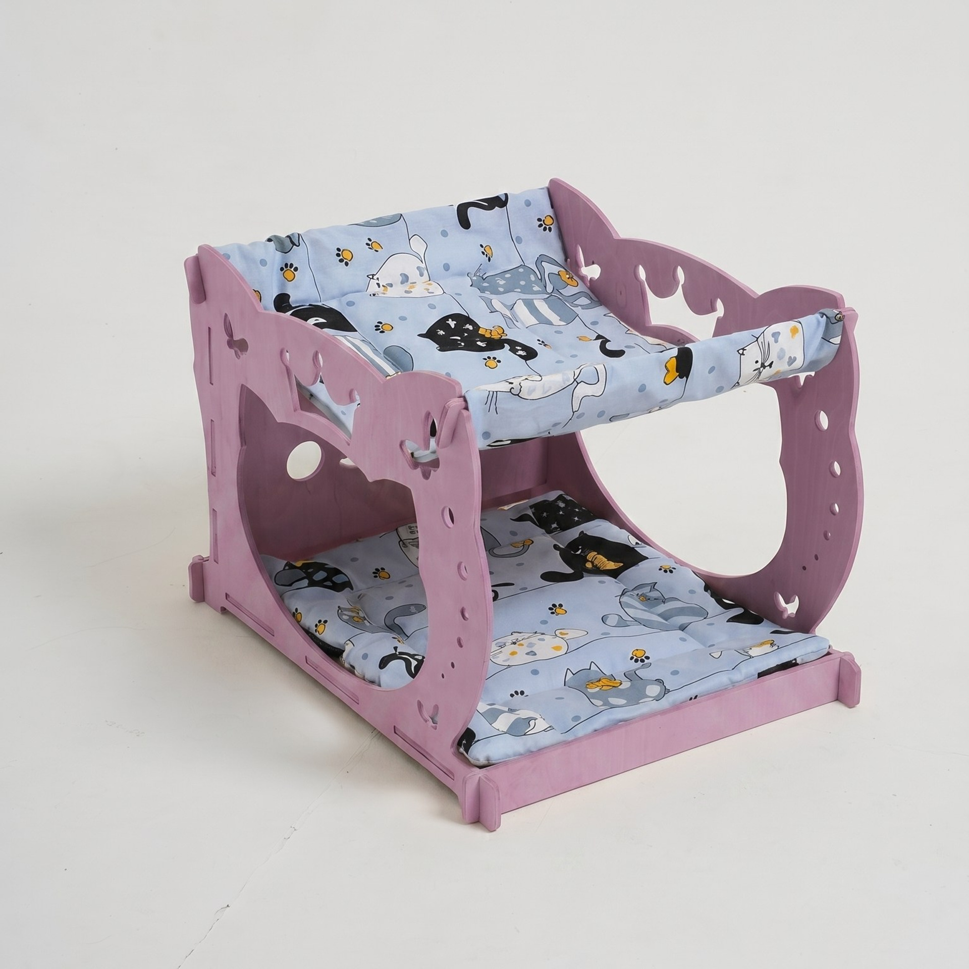 Домик-гамак двухуровневый для питомцев сиреневый. Murstyle