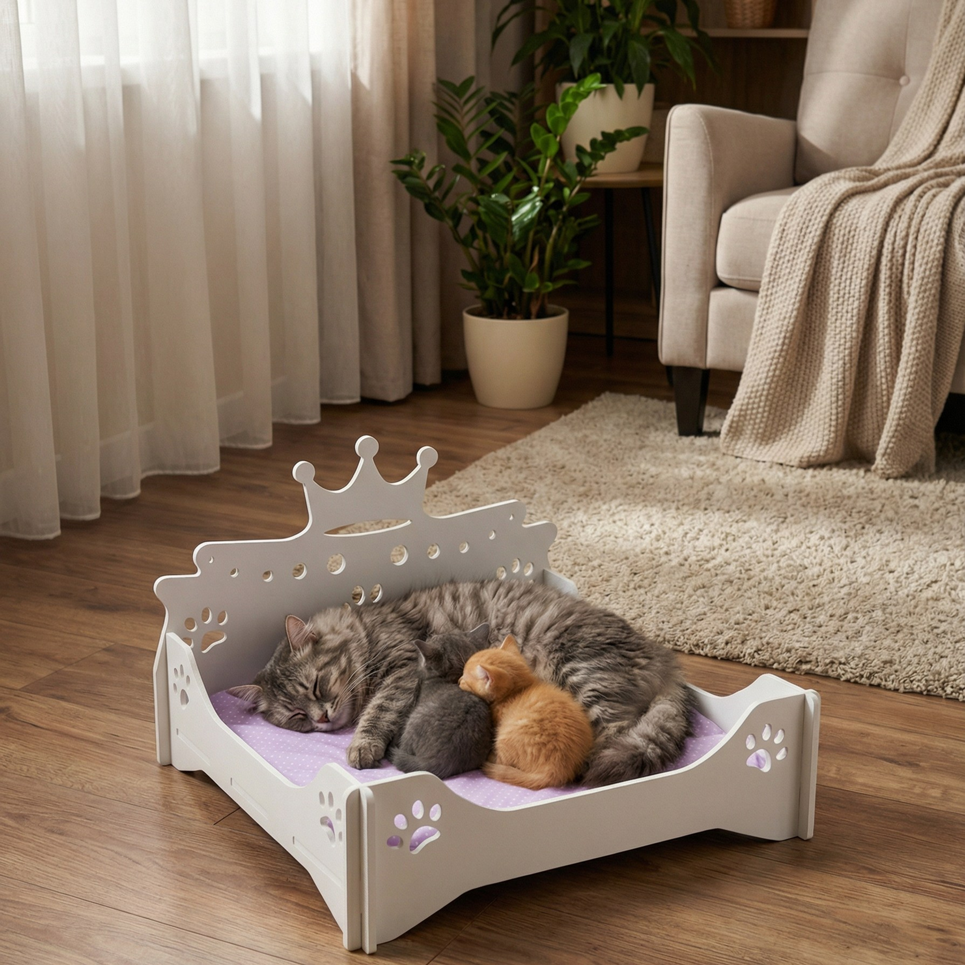 Лежанка «Королевская» Белая