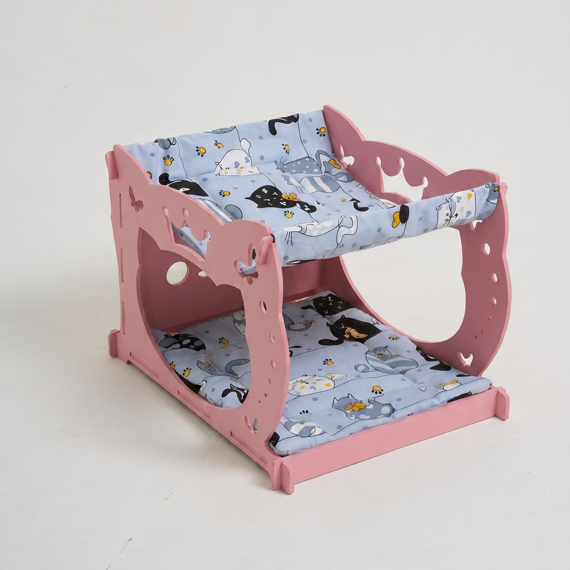 Домик-гамак двухуровневый для питомцев розовый. Murstyle